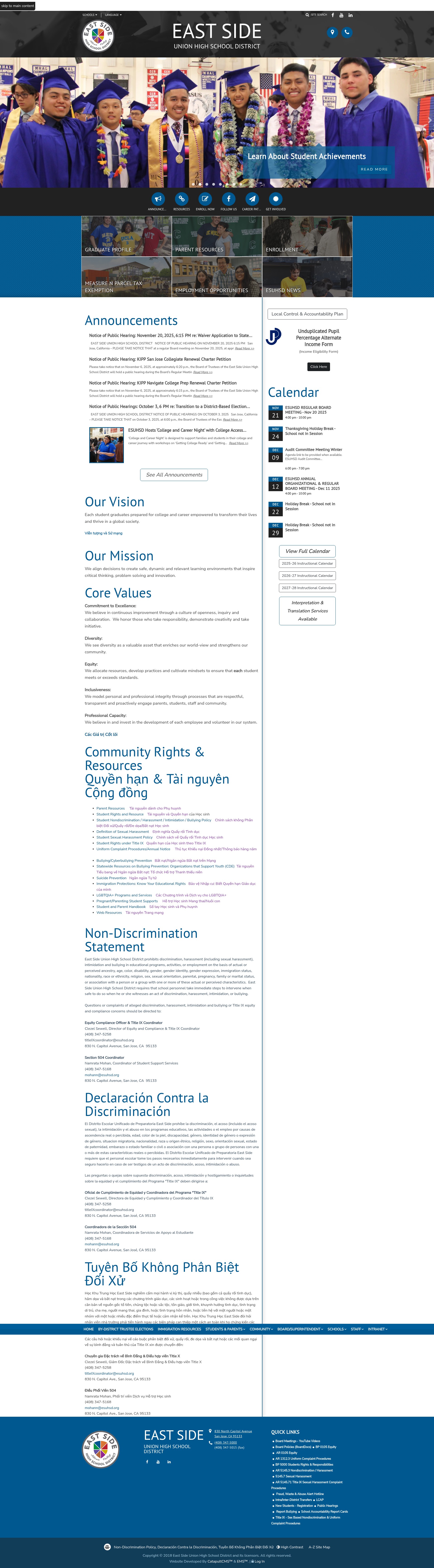 Screenshot of esuhsd.org