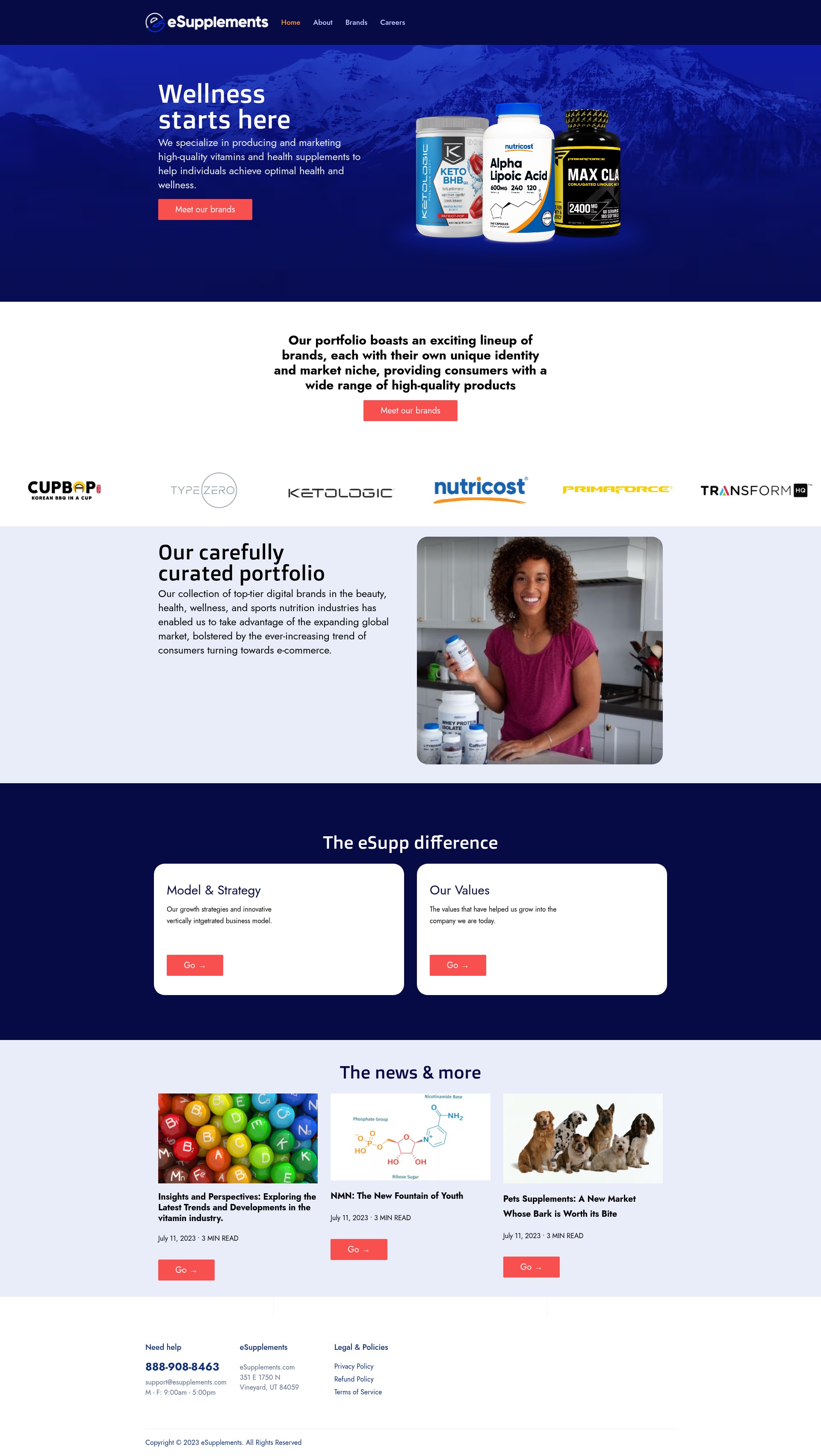 Screenshot of esupplements.com