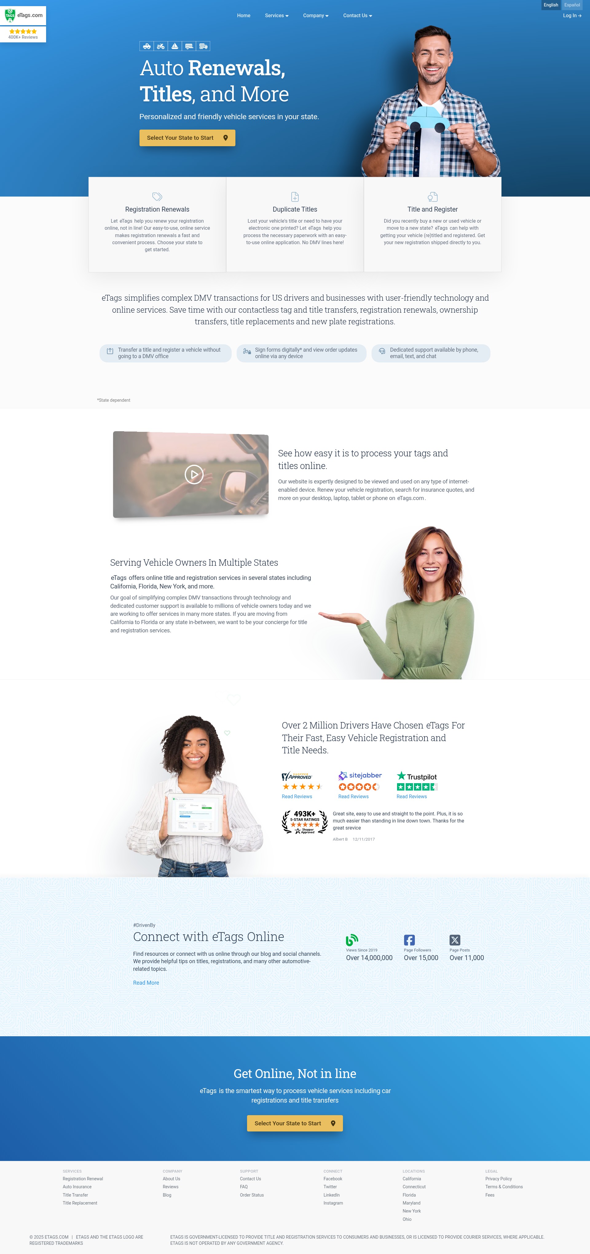 Screenshot of etags.com