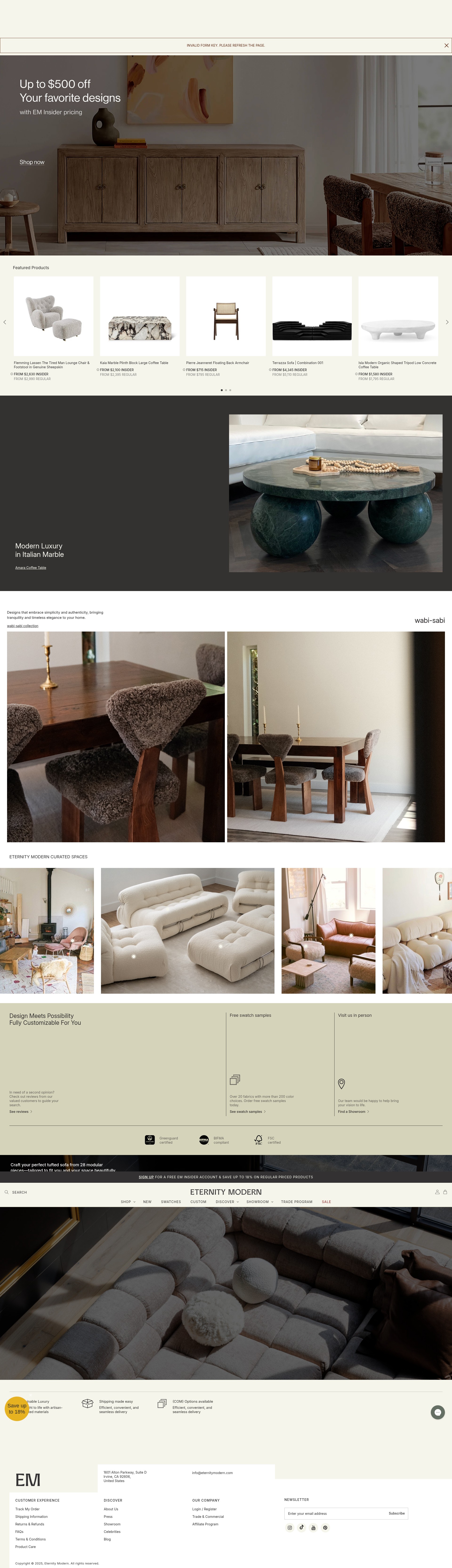 Screenshot of eternitymodern.com