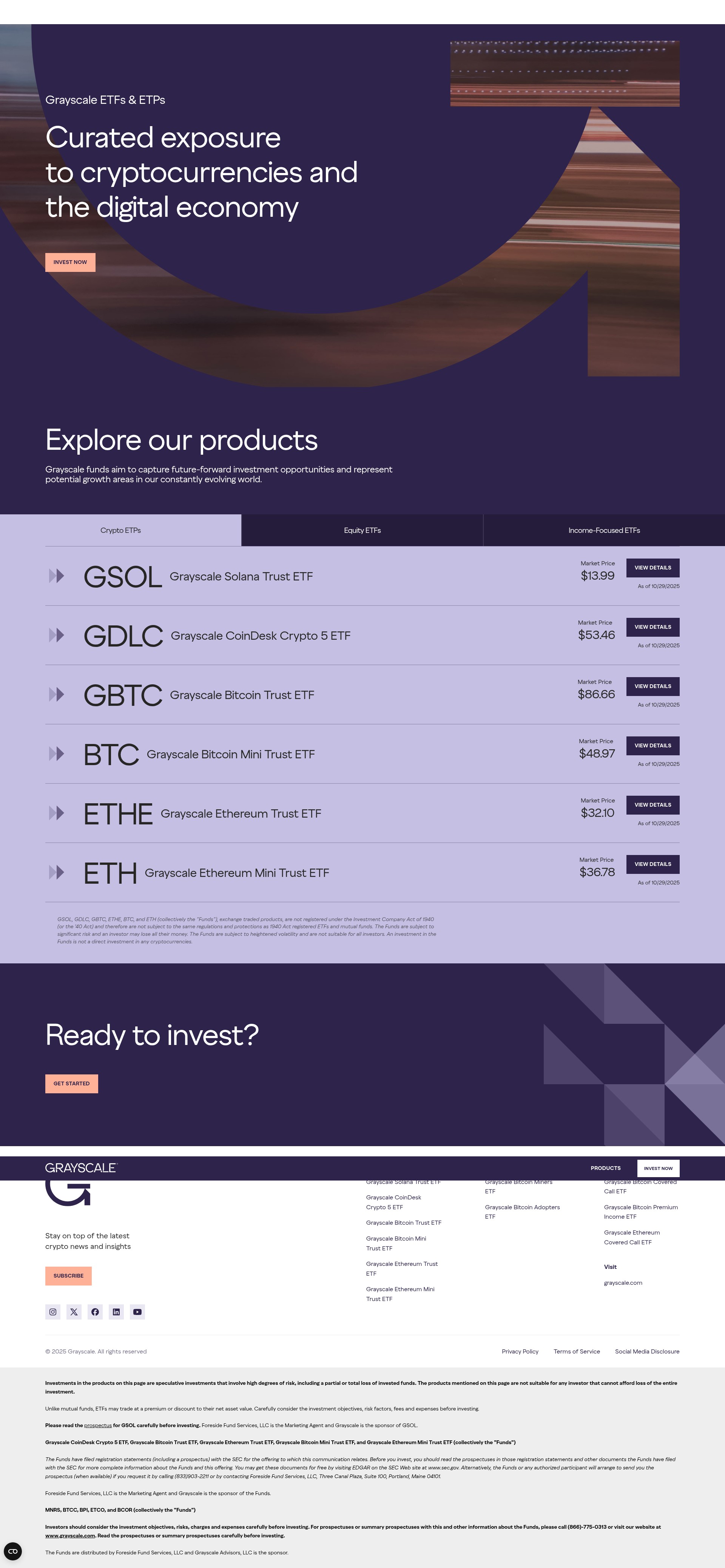 Screenshot of etfs.grayscale.com