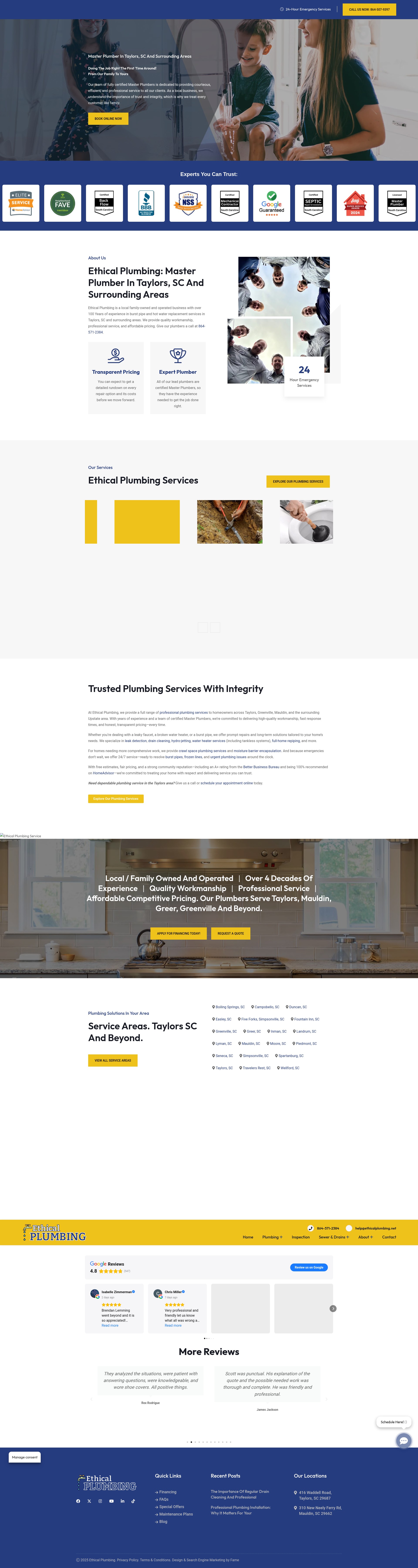 Screenshot of ethicalplumbing.com