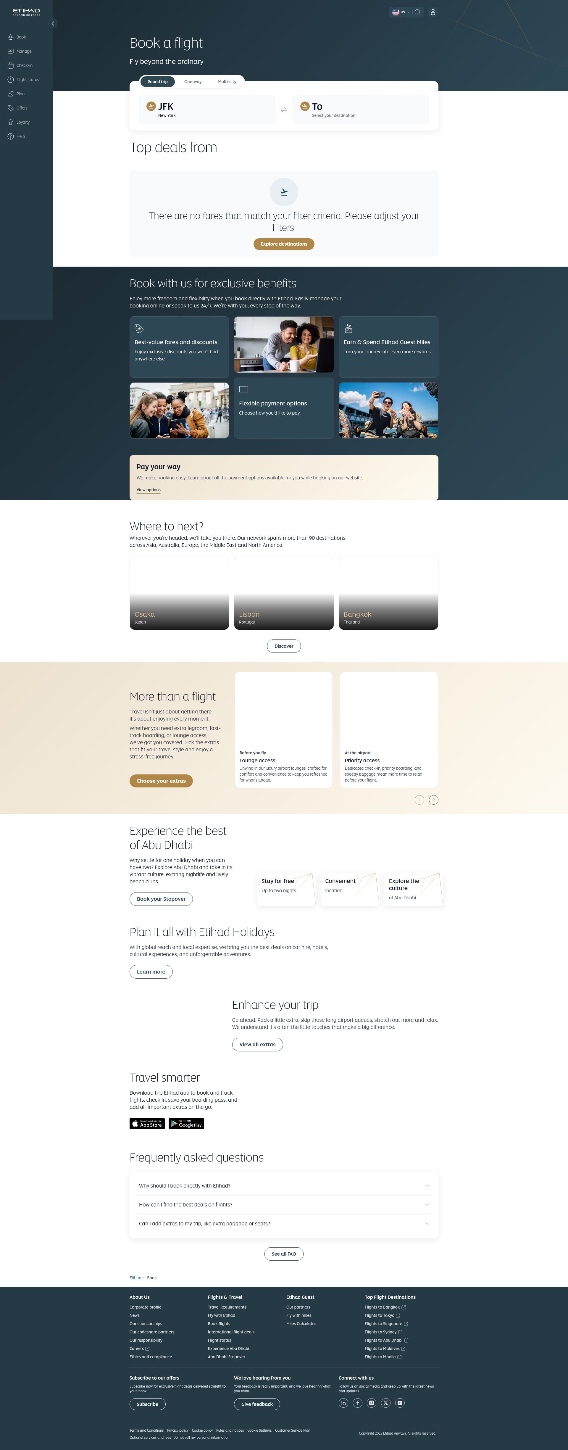 Screenshot of etihad.com