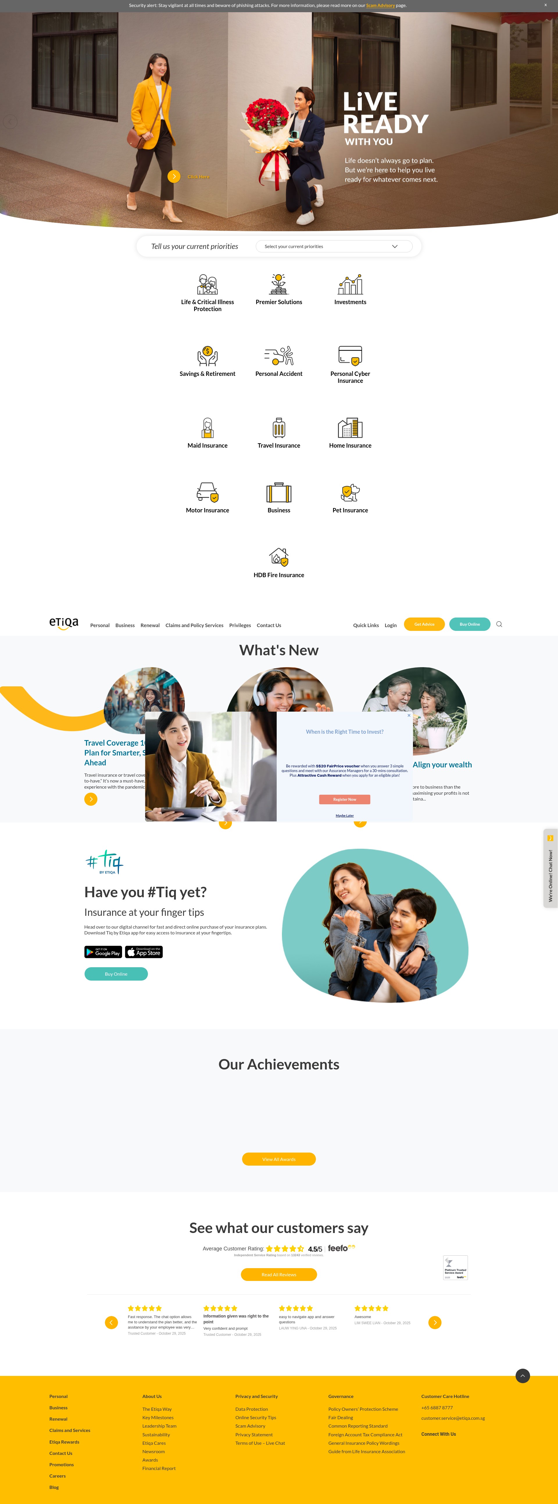 Screenshot of etiqa.com.sg