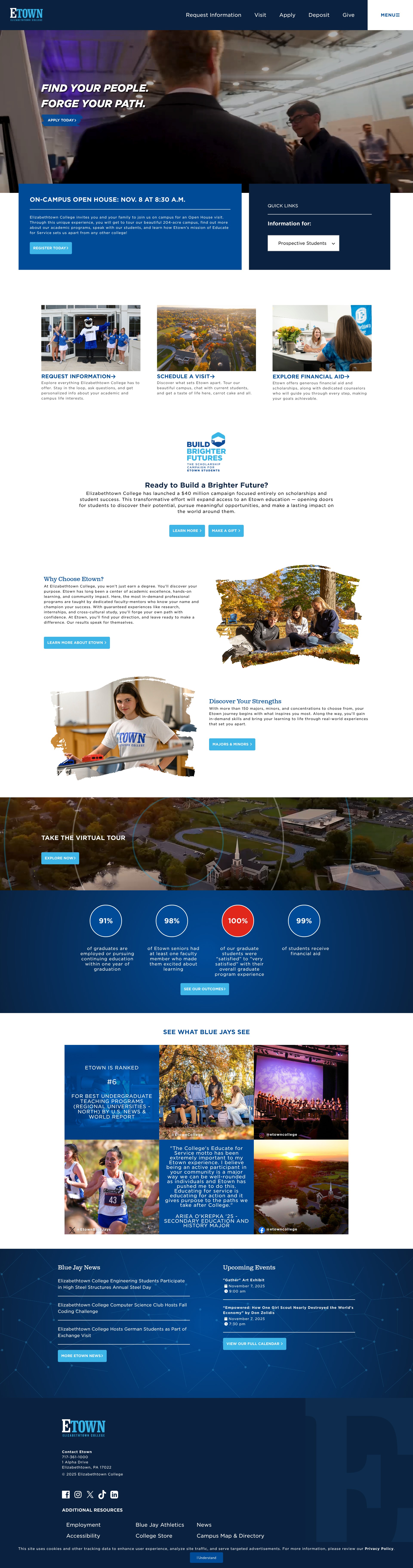 Screenshot of etown.edu