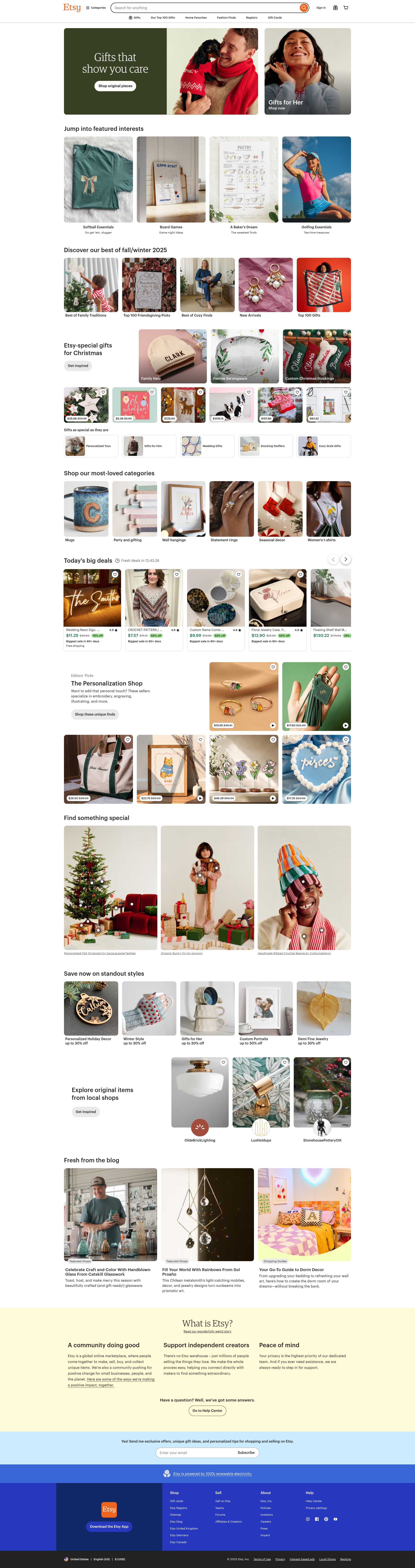 Screenshot of etsy.com