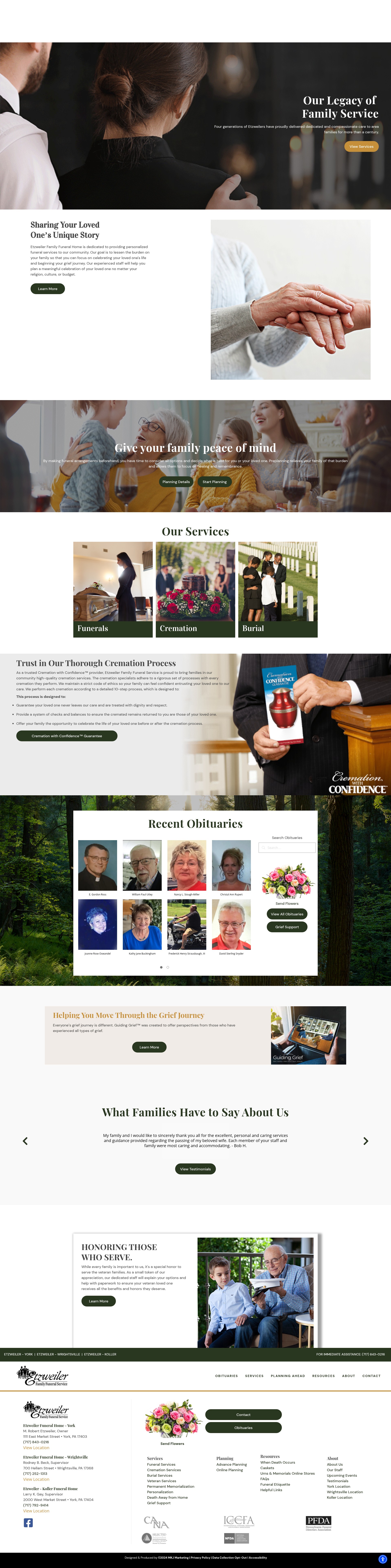 Screenshot of etzweilerfuneralhome.com