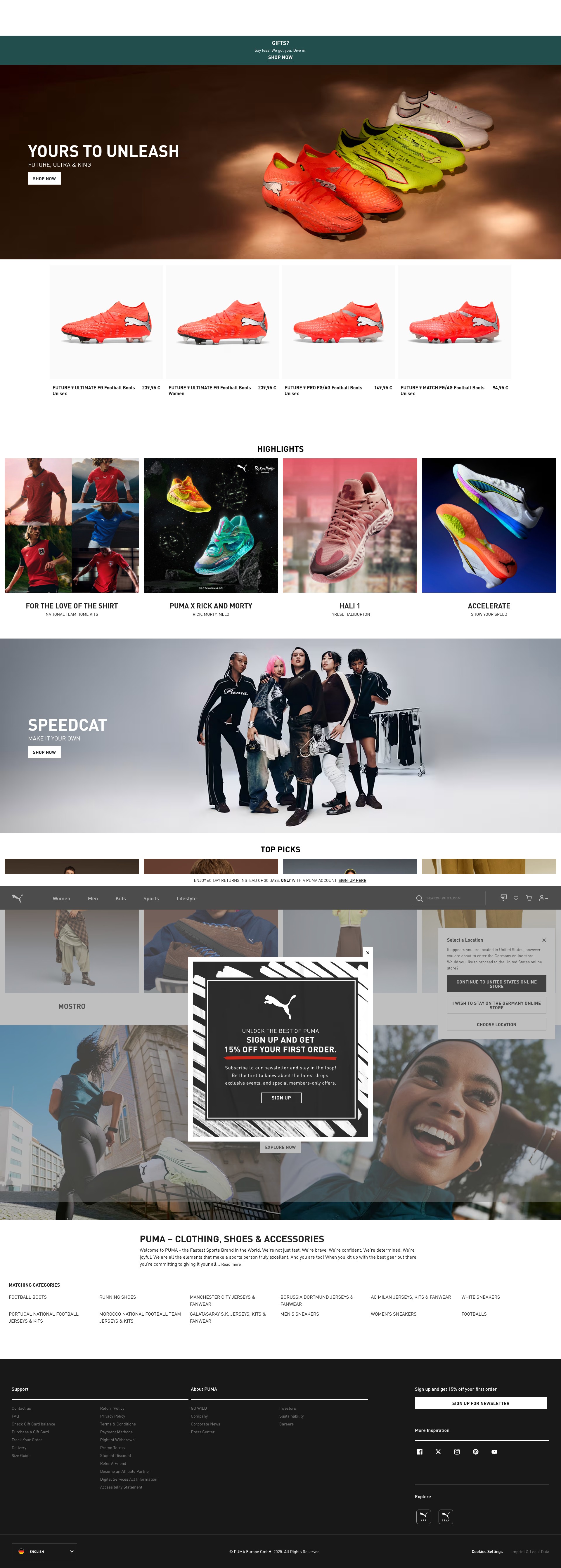 Screenshot of eu.puma.com