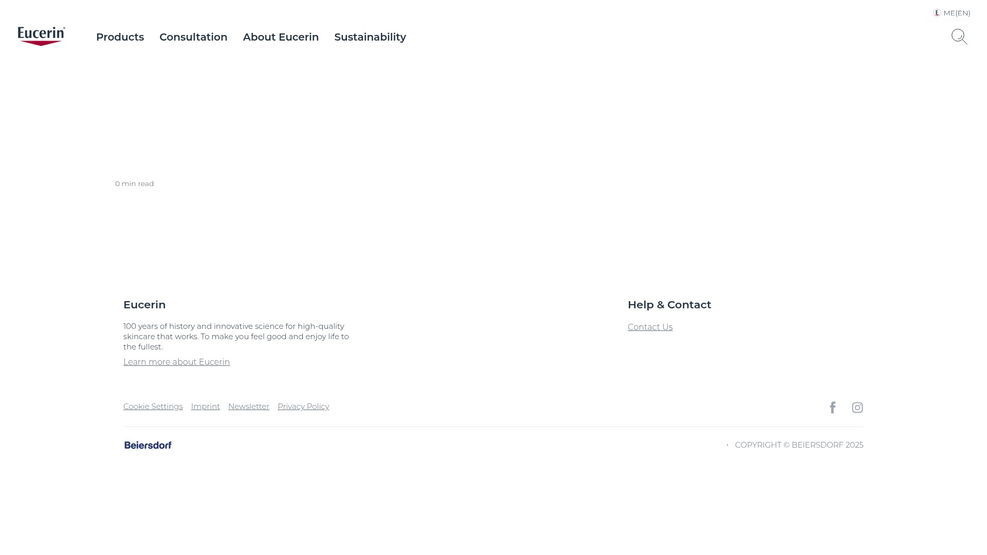 Screenshot of eucerin-me.com