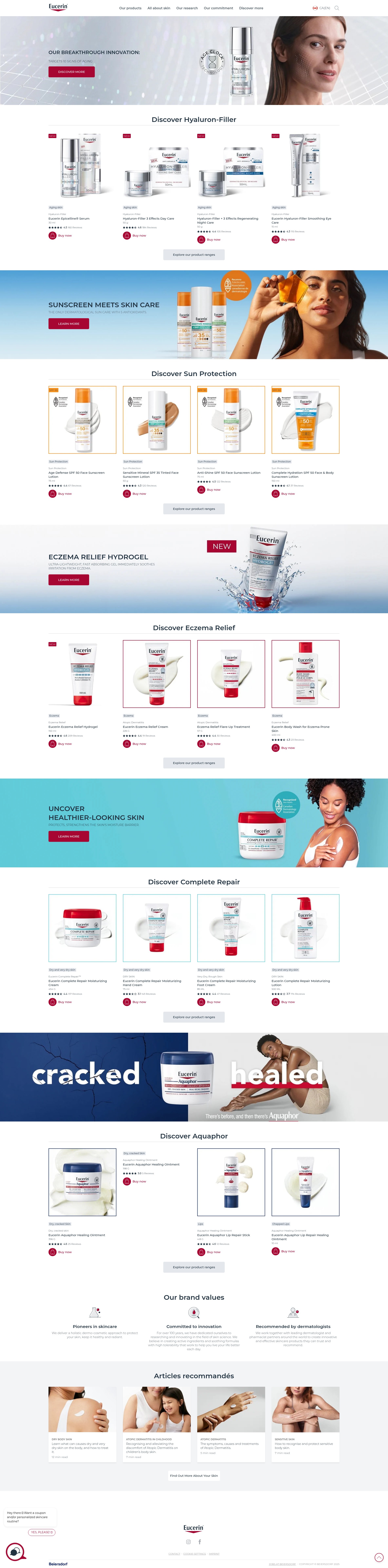 Screenshot of eucerin.ca