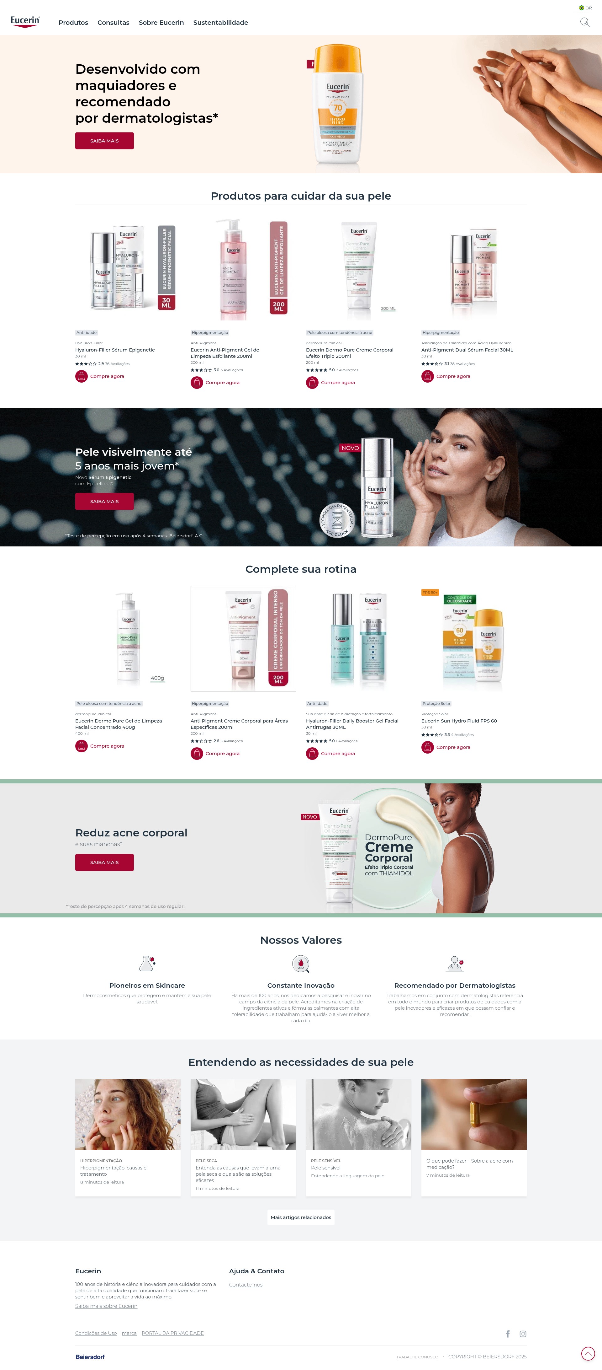 Screenshot of eucerin.com.br