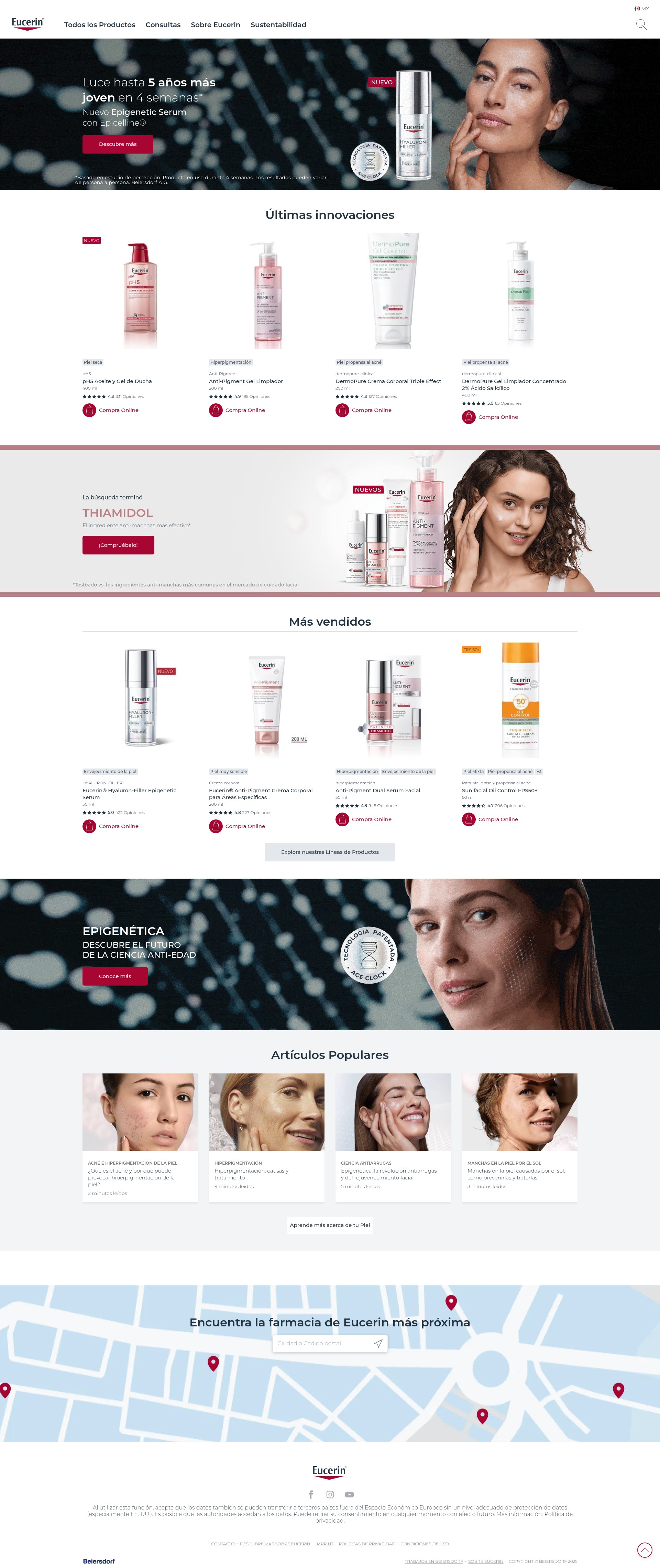 Screenshot of eucerin.com.mx