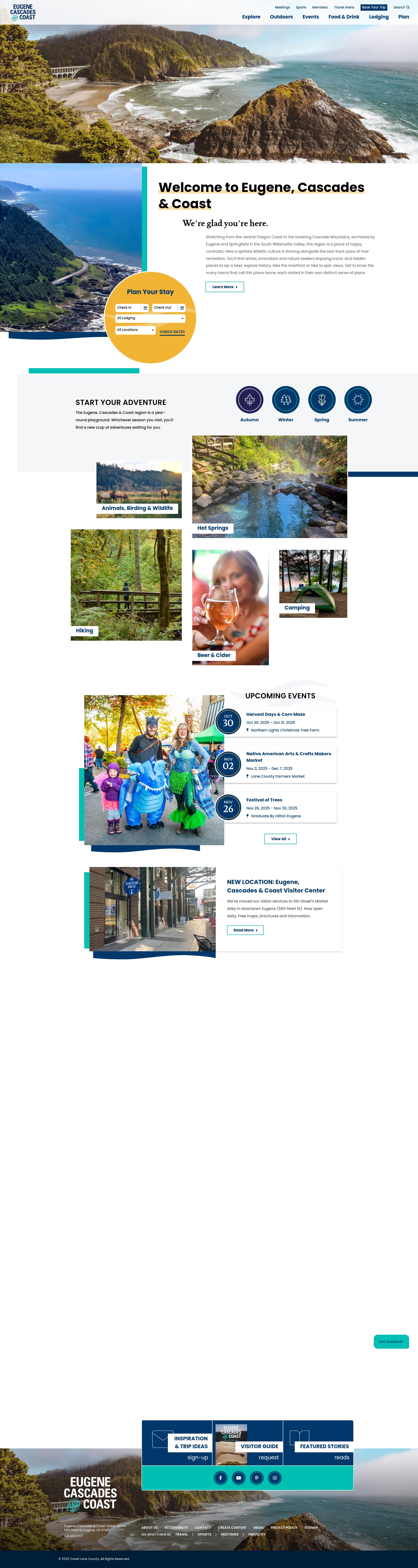 Screenshot of eugenecascadescoast.org
