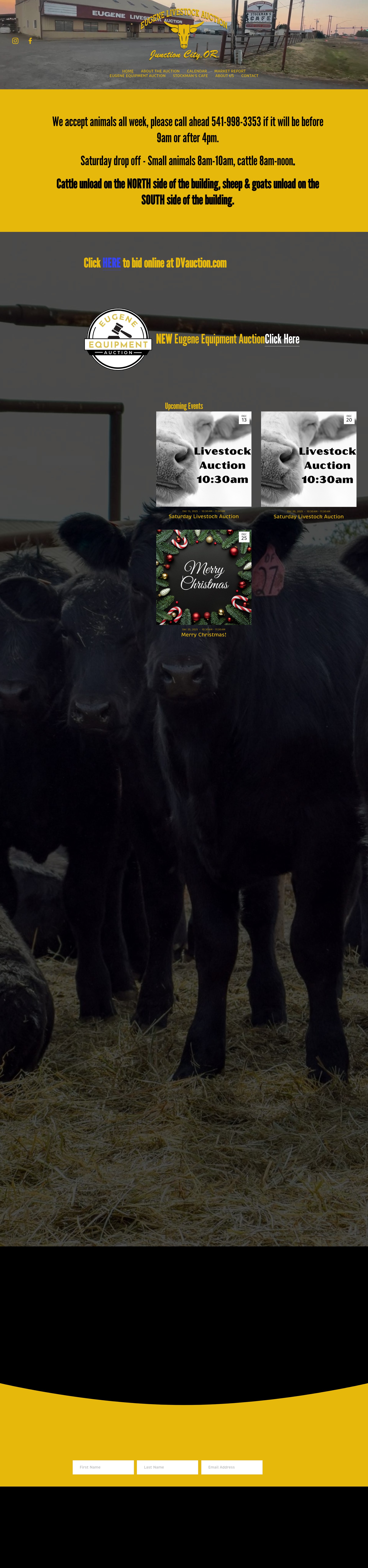 Screenshot of eugenelivestockauction.com