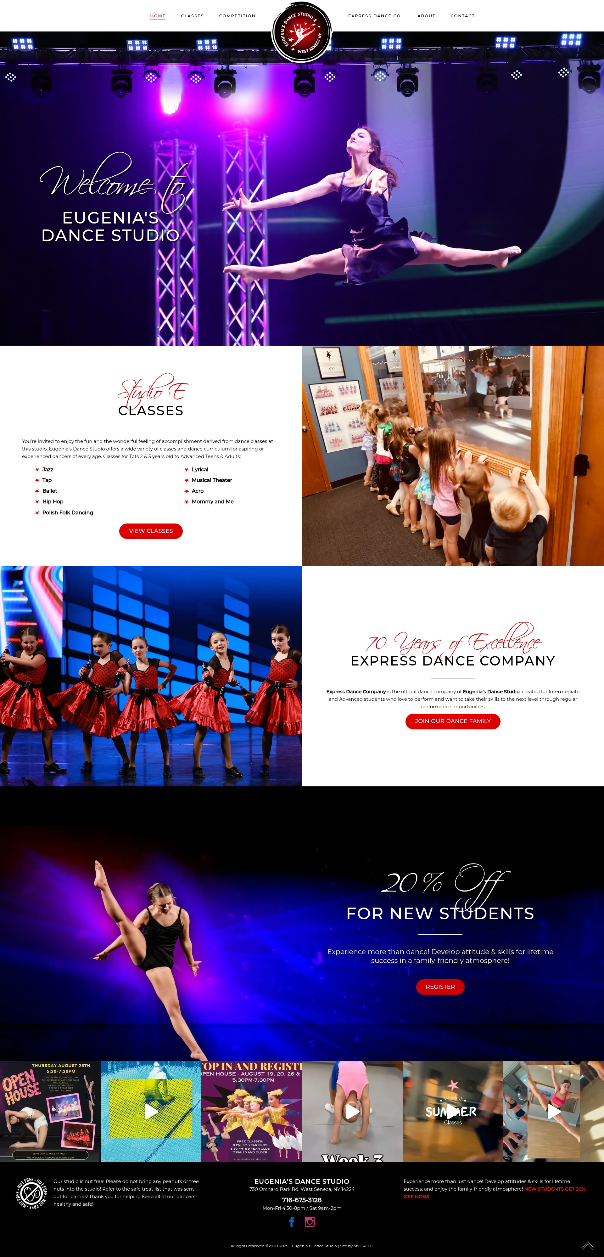 Screenshot of eugeniasdancestudio.com