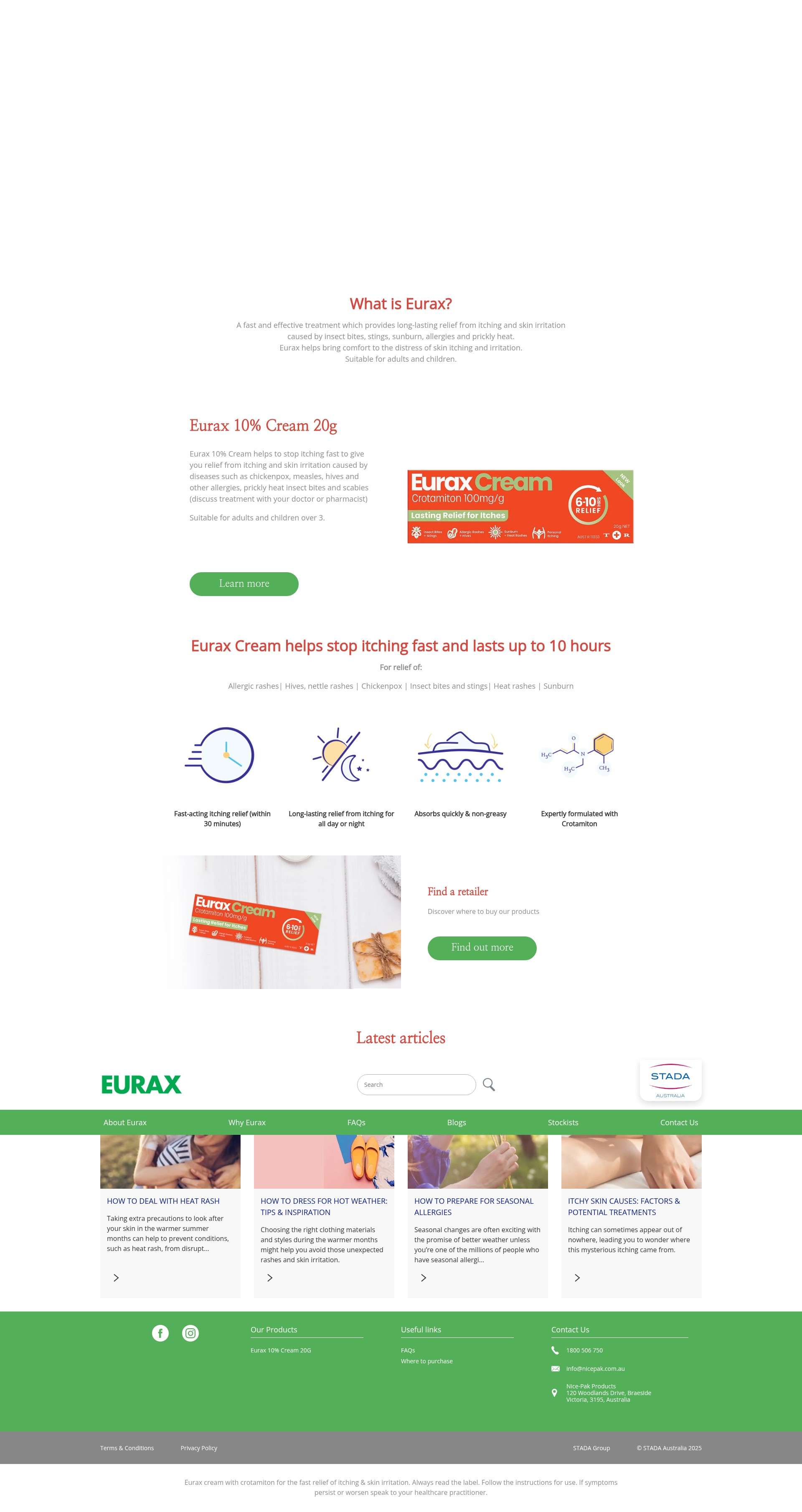 Screenshot of eurax.com.au