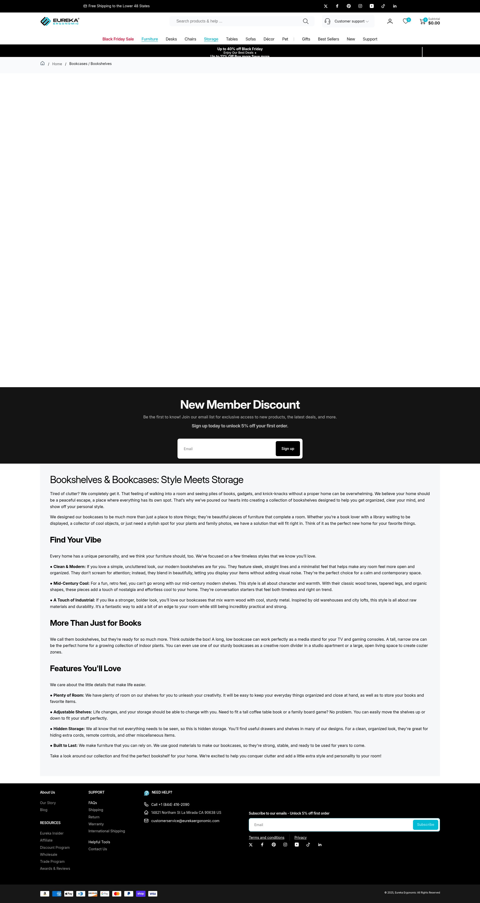 Screenshot of eurekaergonomic.com