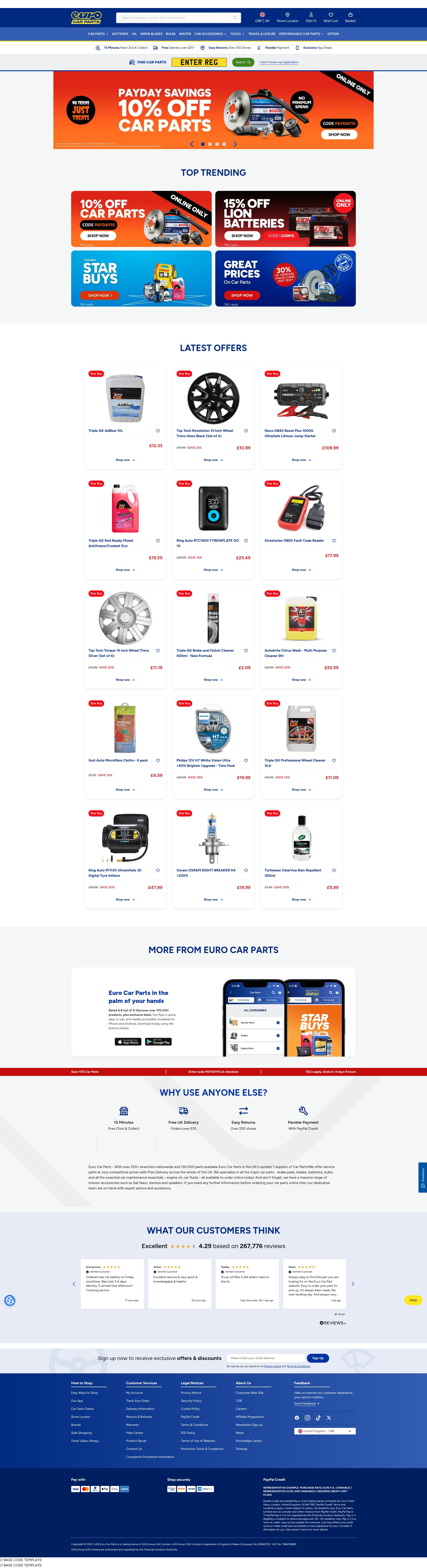 Screenshot of eurocarparts.com