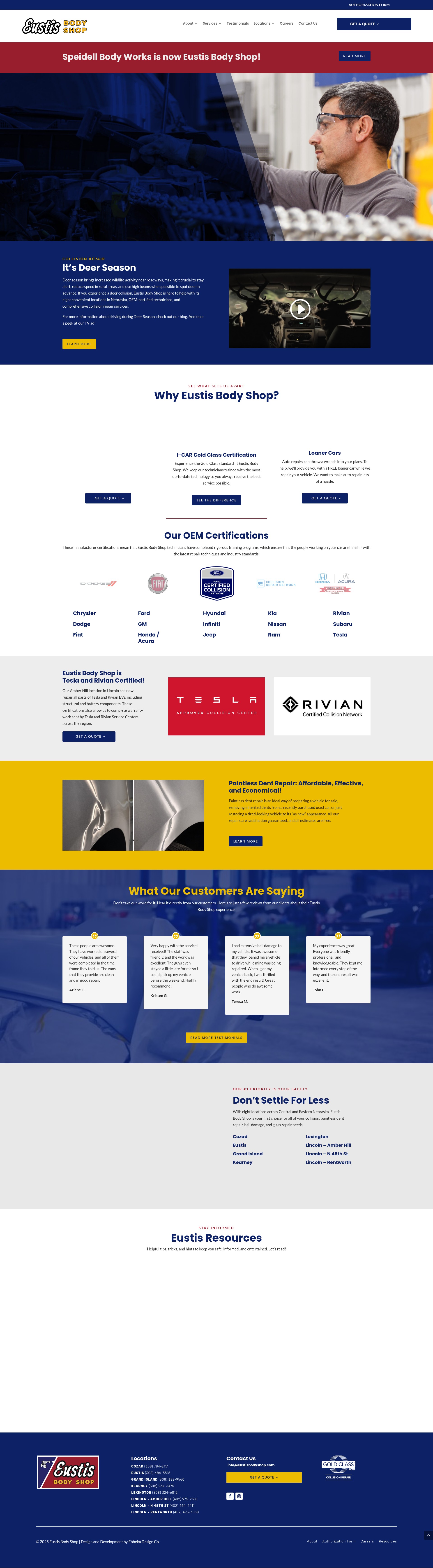 Screenshot of eustisbodyshop.com