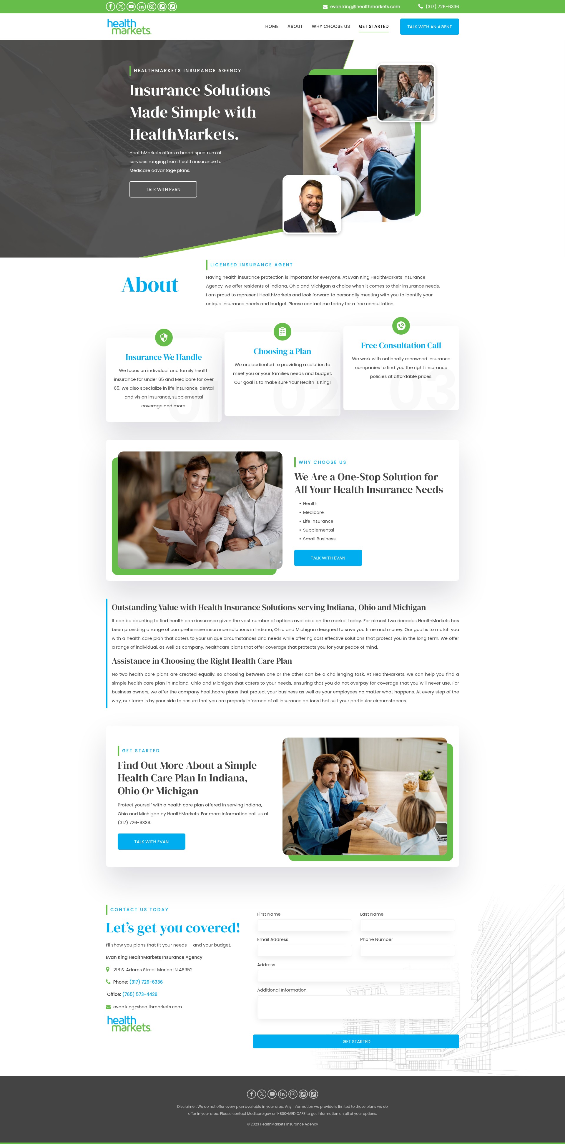 Screenshot of evankinginsurance.com