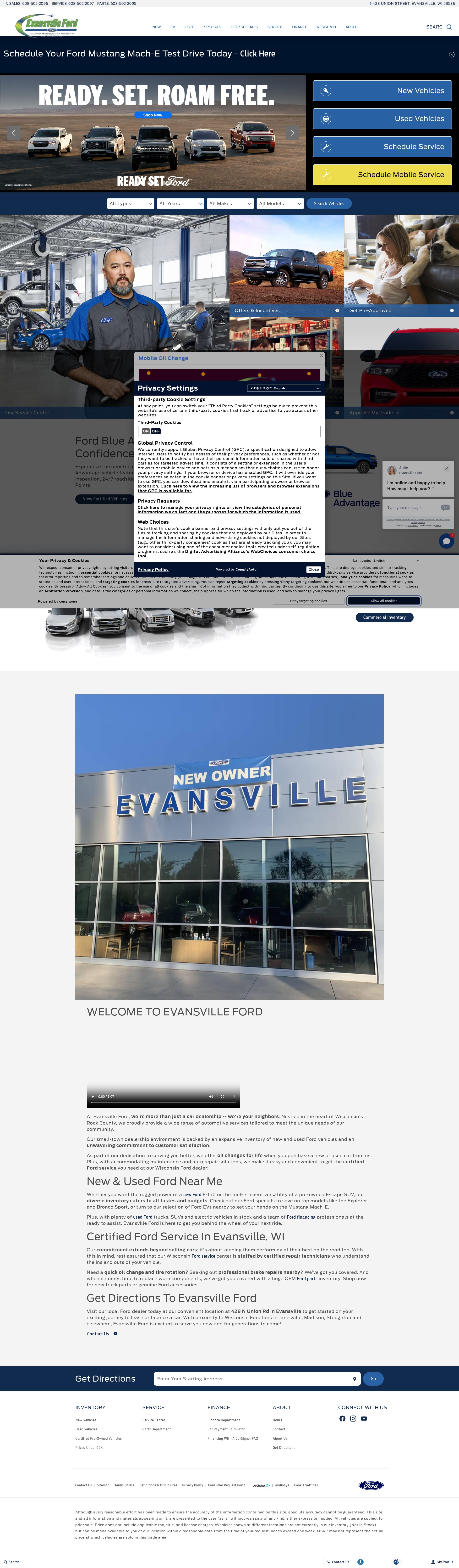 Screenshot of evansvillefordmotors.com