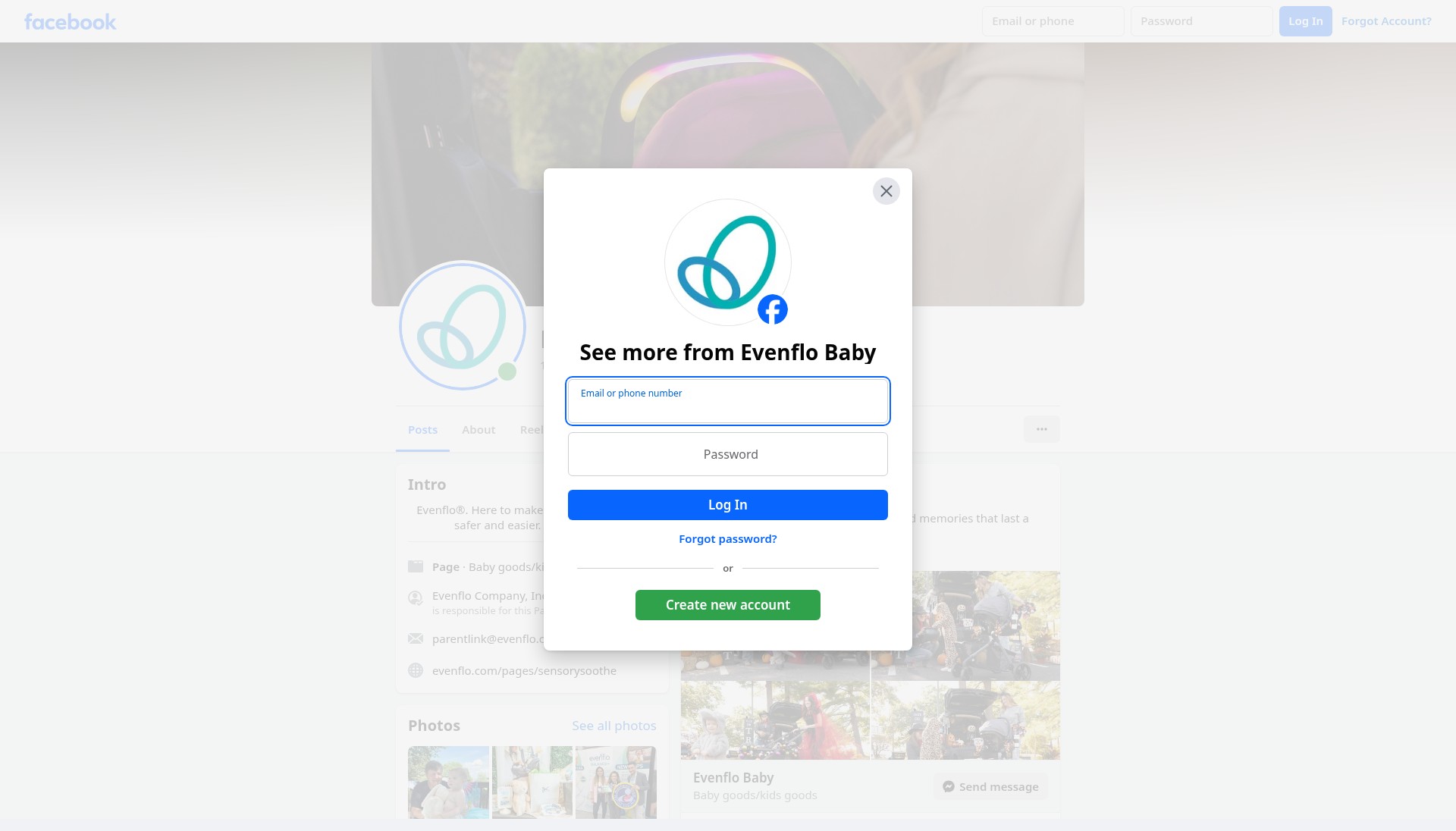 Screenshot of evenflo.com