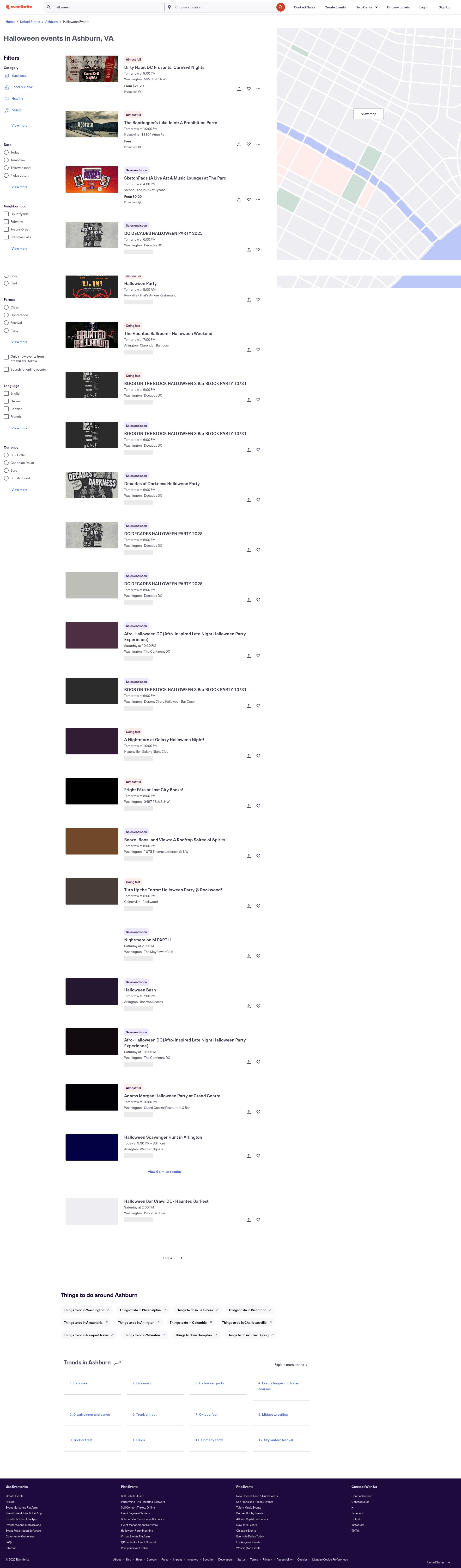 Screenshot of eventbrite.com