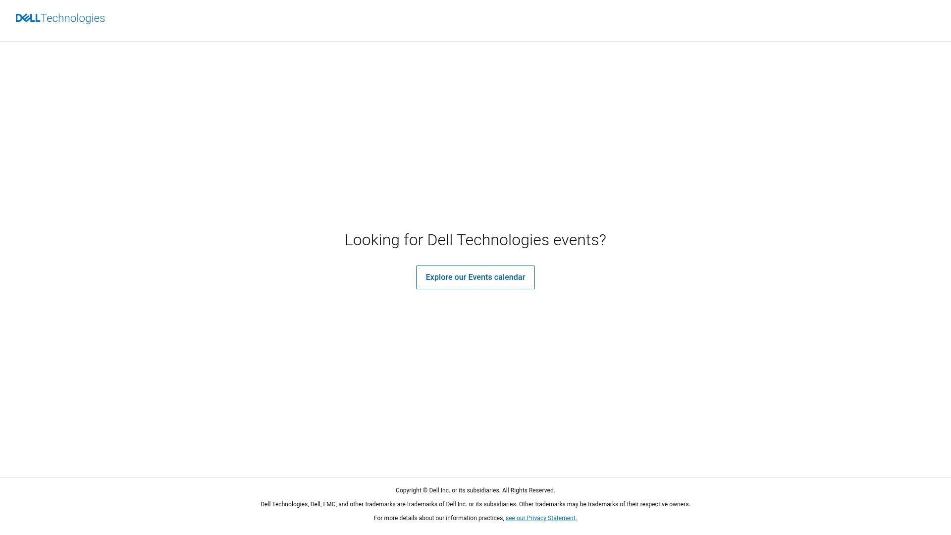 Screenshot of events.dell.com