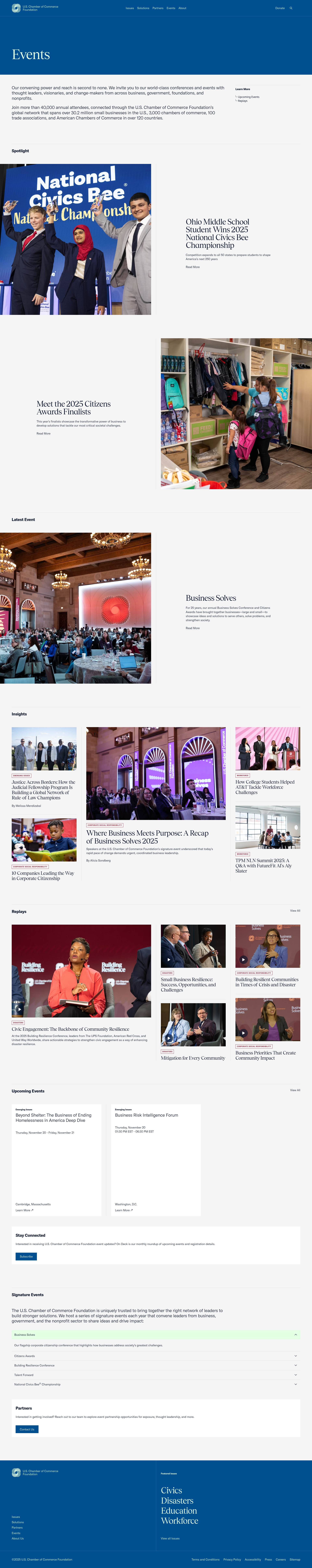 Screenshot of events.uschamberfoundation.org