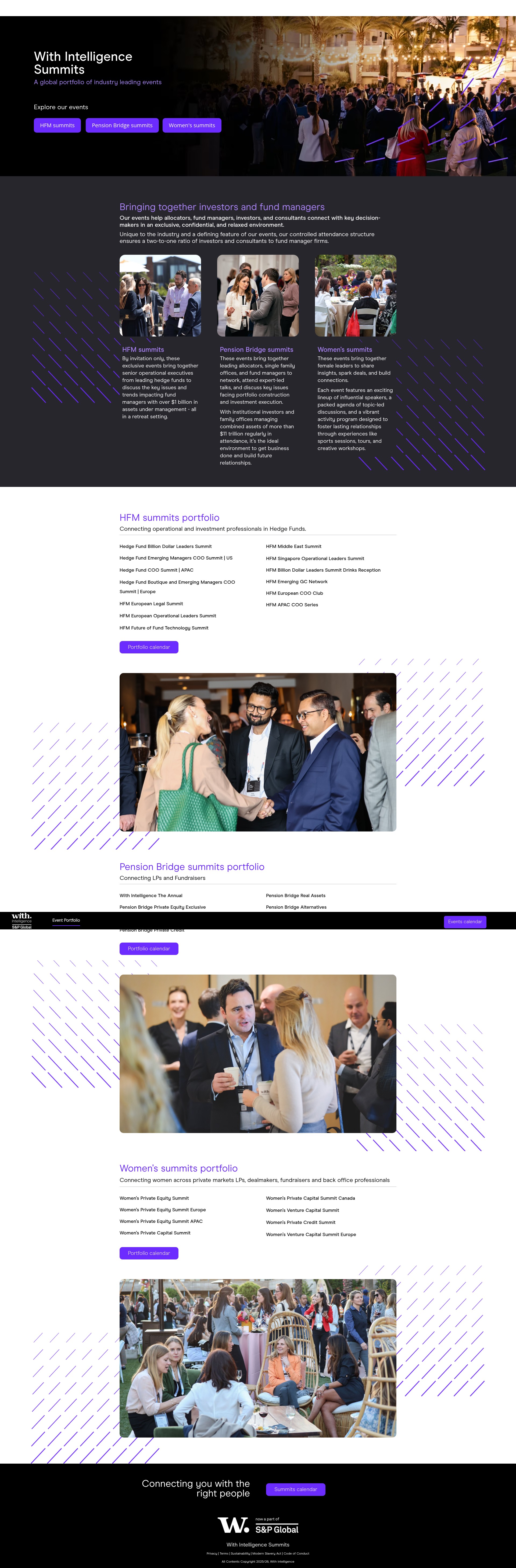 Screenshot of events.withintelligence.com