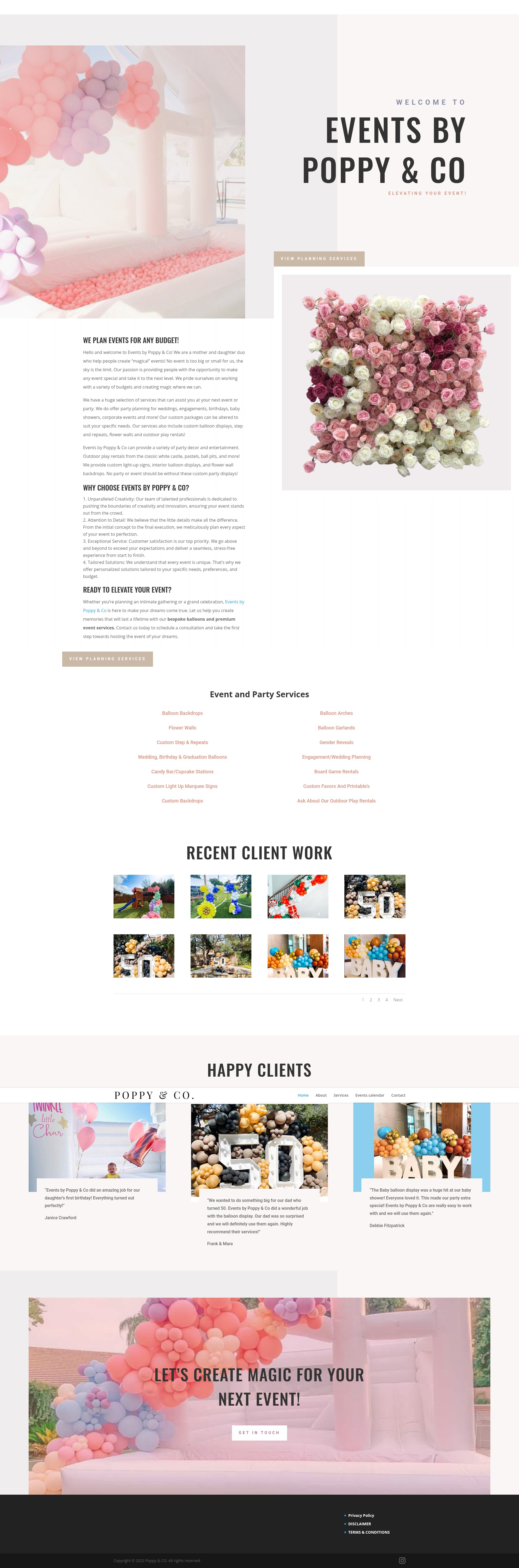 Screenshot of eventsbypoppyco.com