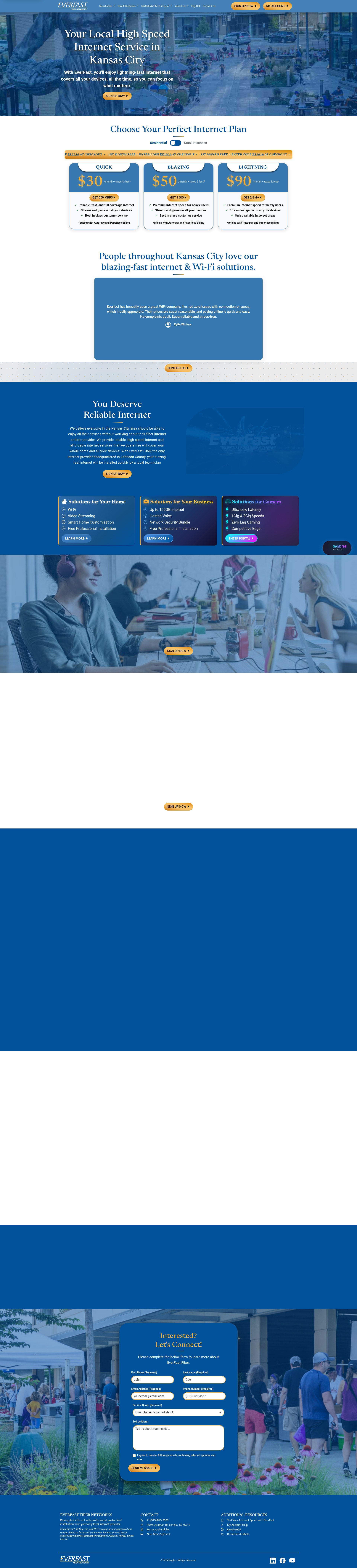 Screenshot of everfastfiber.com