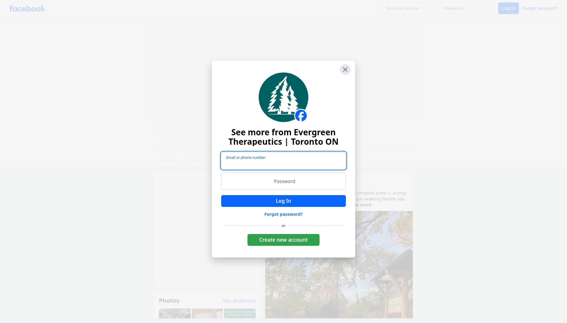 Screenshot of evergreentherapeutics.ca