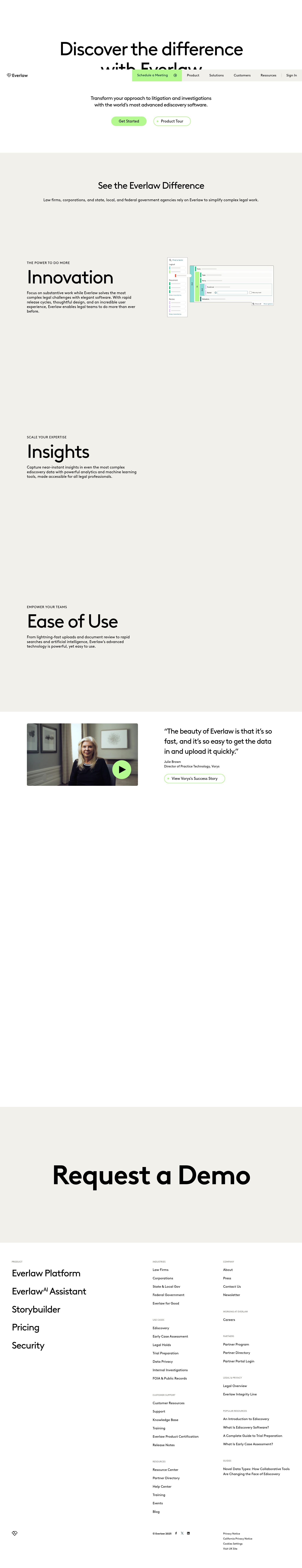 Screenshot of everlaw.com