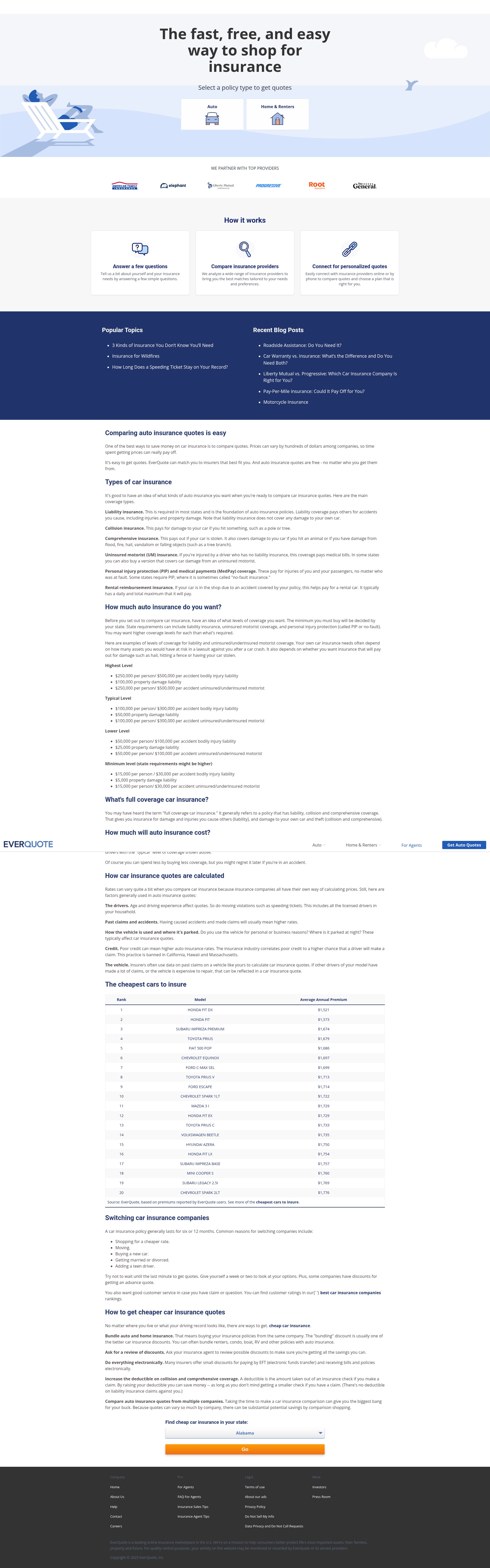 Screenshot of everquote.com