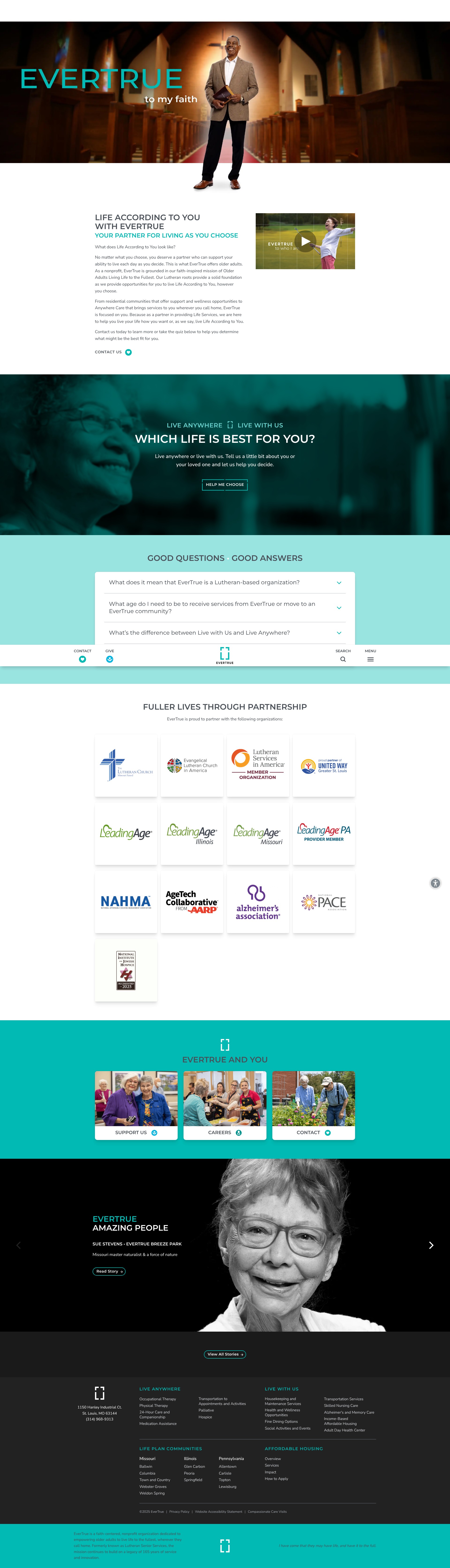 Screenshot of evertrueliving.org