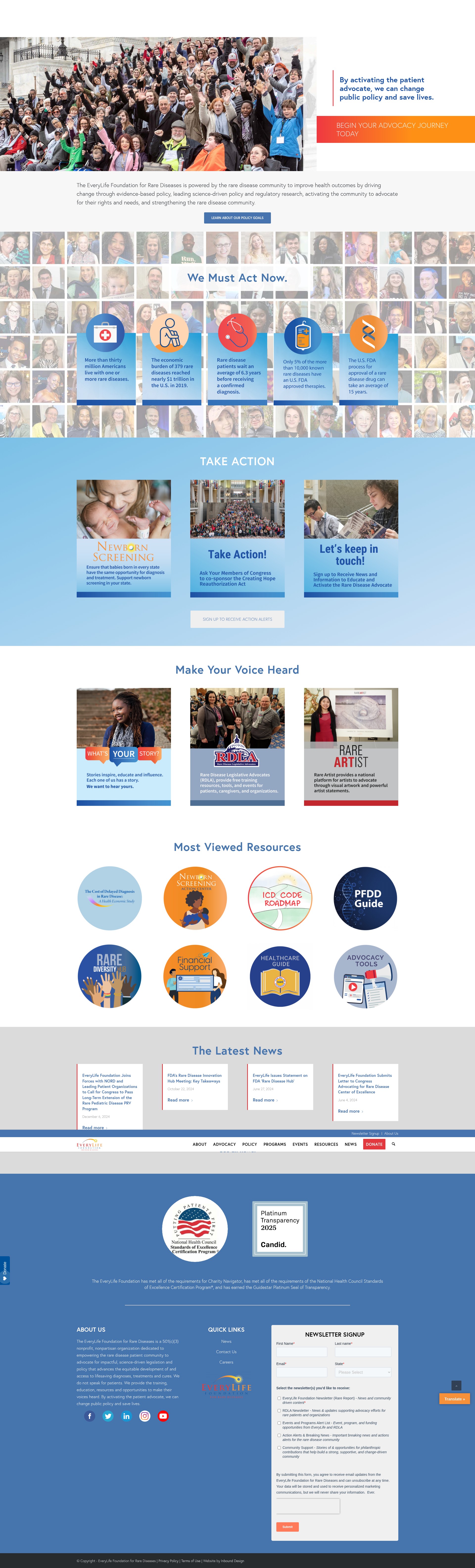 Screenshot of everylifefoundation.org