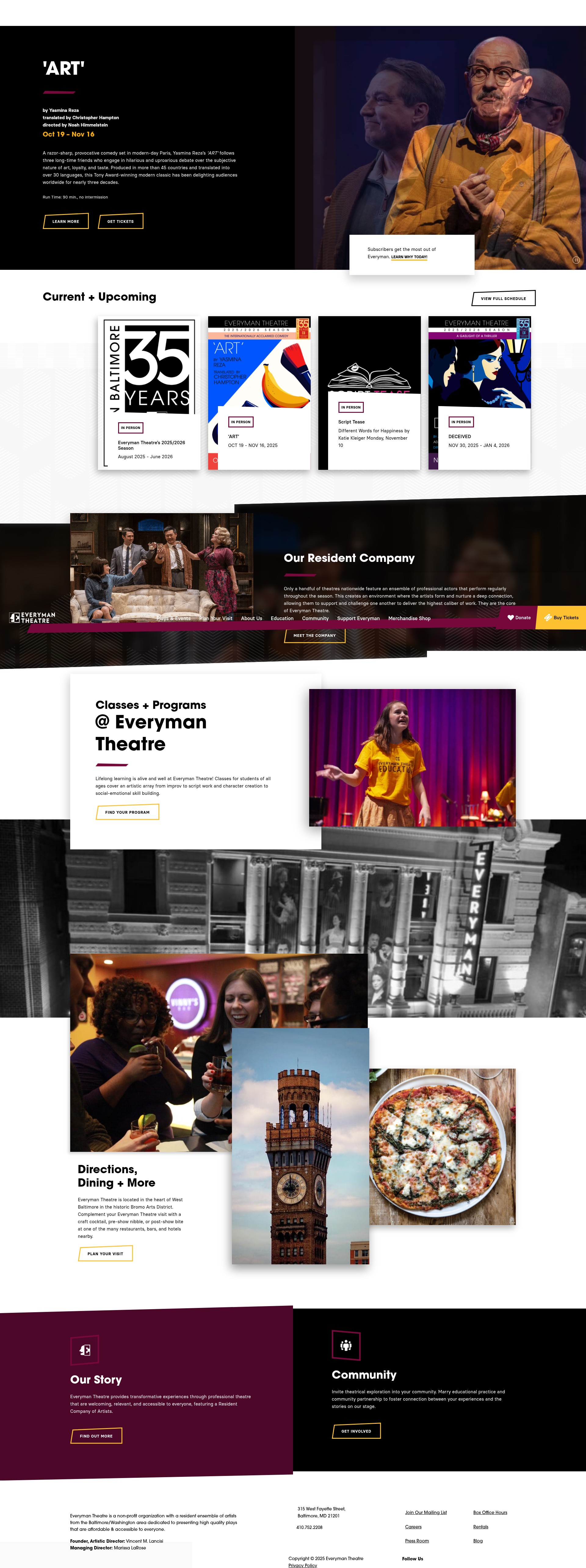 Screenshot of everymantheatre.org