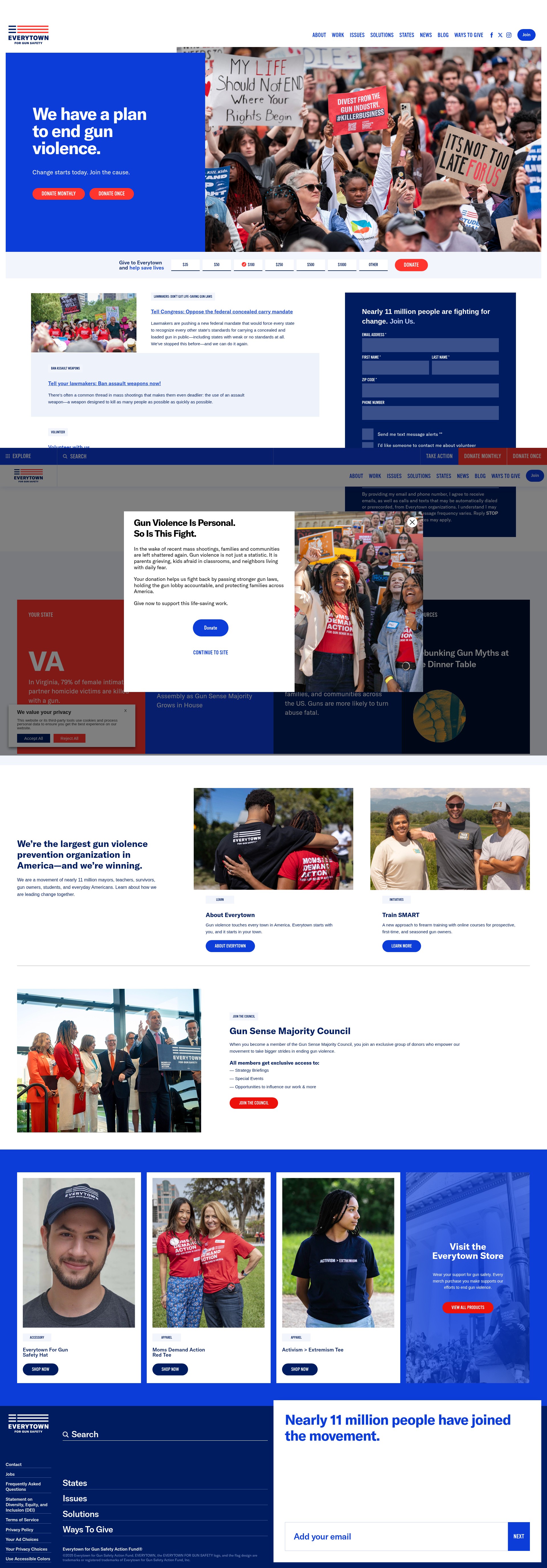 Screenshot of everytown.org