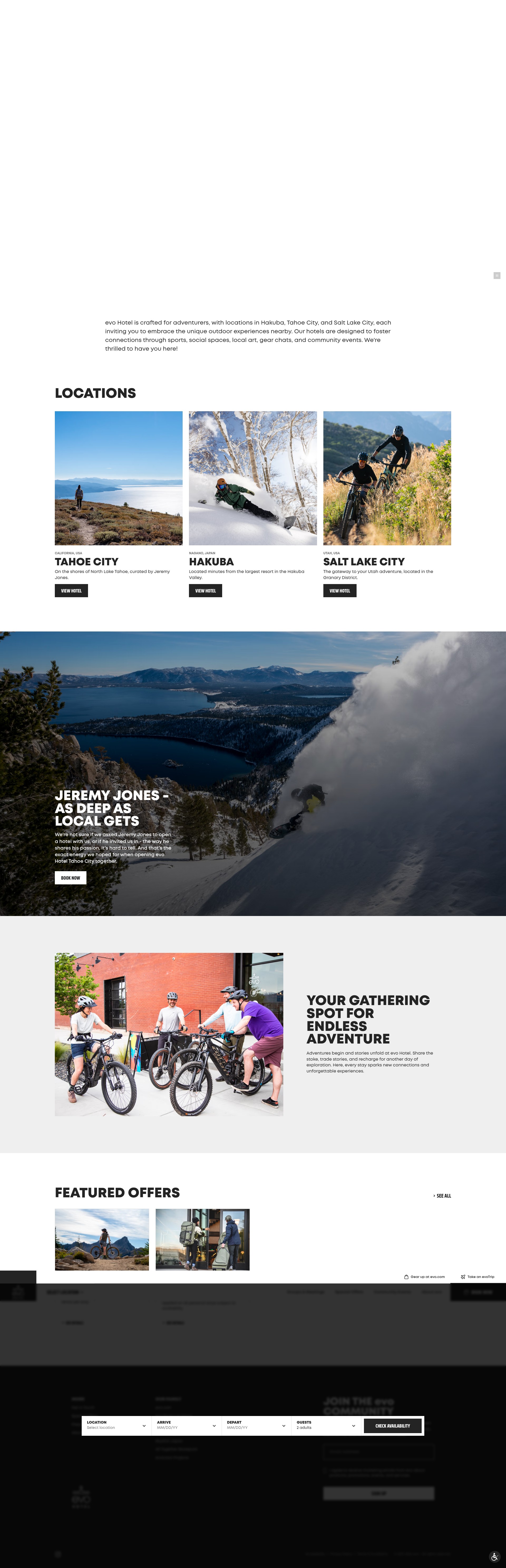 Screenshot of evohotel.com