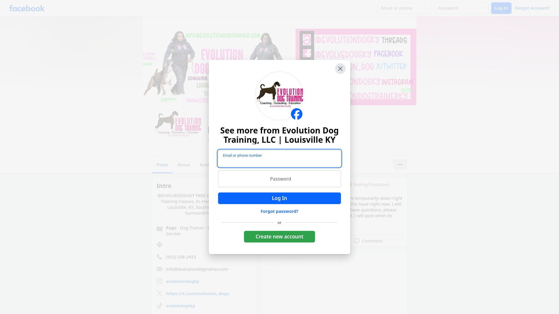Screenshot of evolutiondogtrainer.com