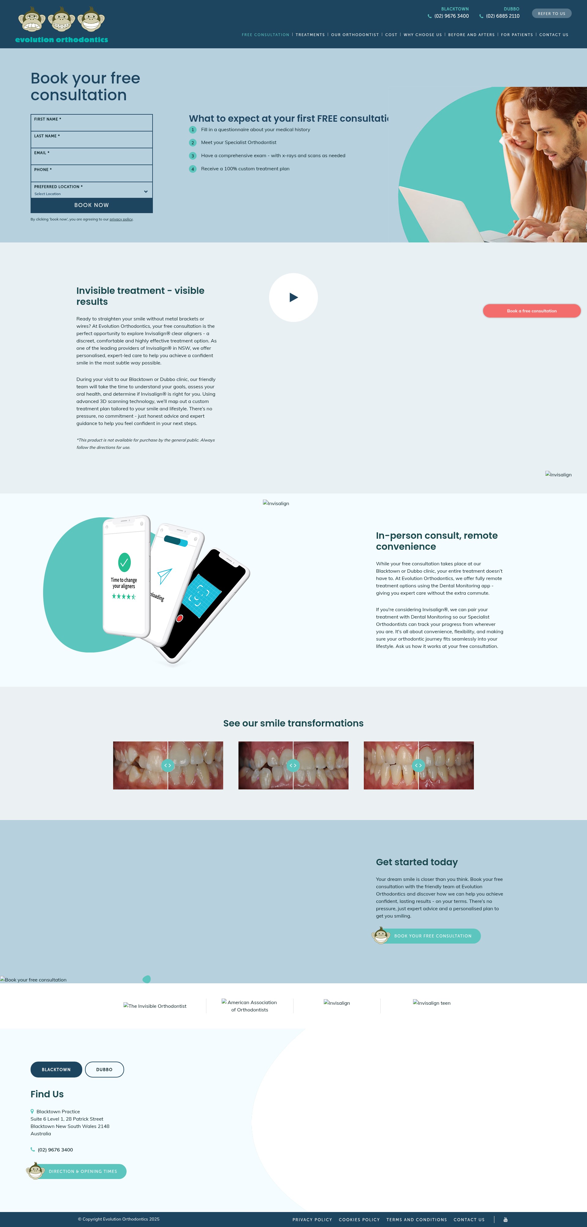 Screenshot of evolutionorthodontics.com.au