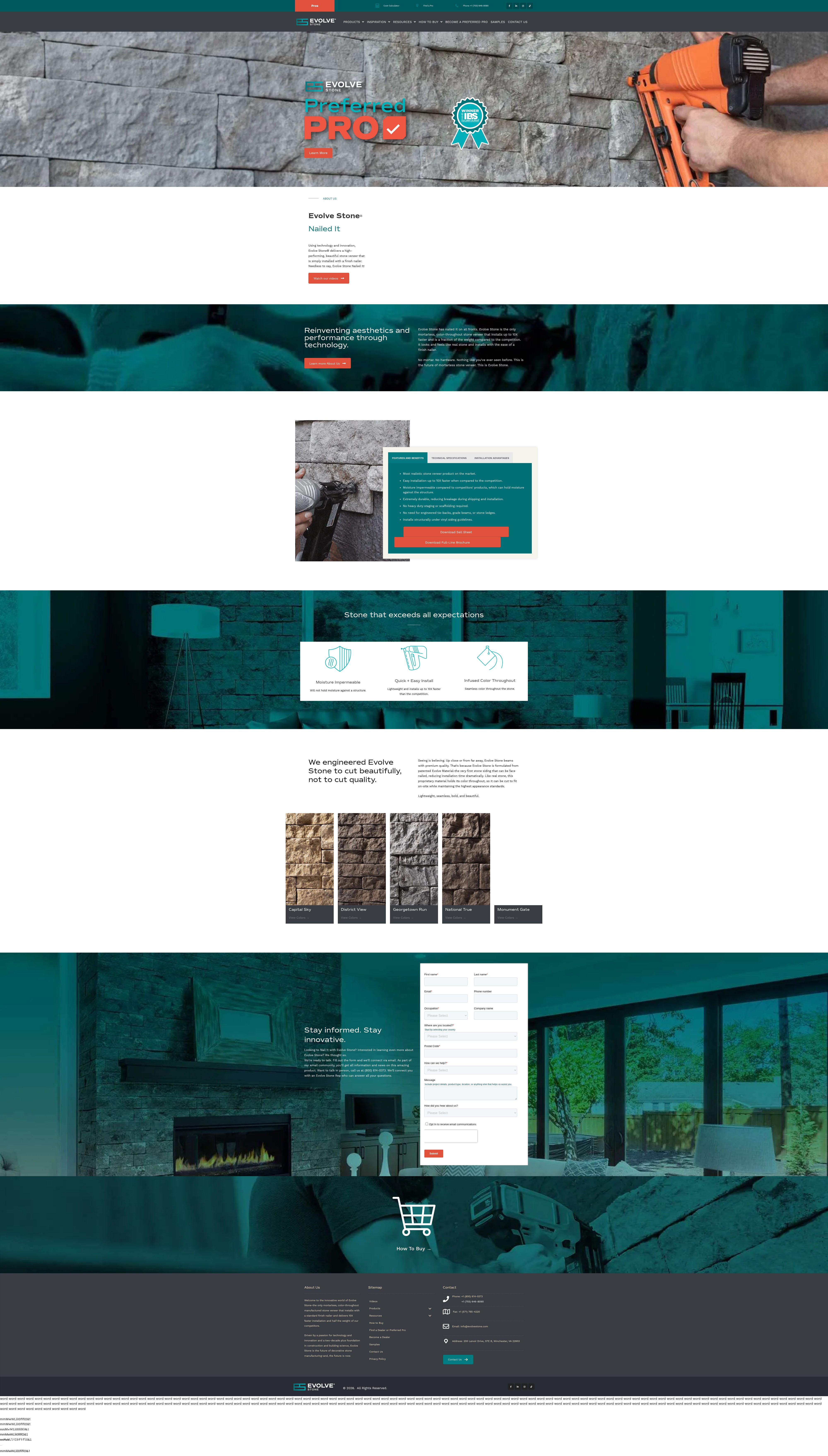 Screenshot of evolvestone.com