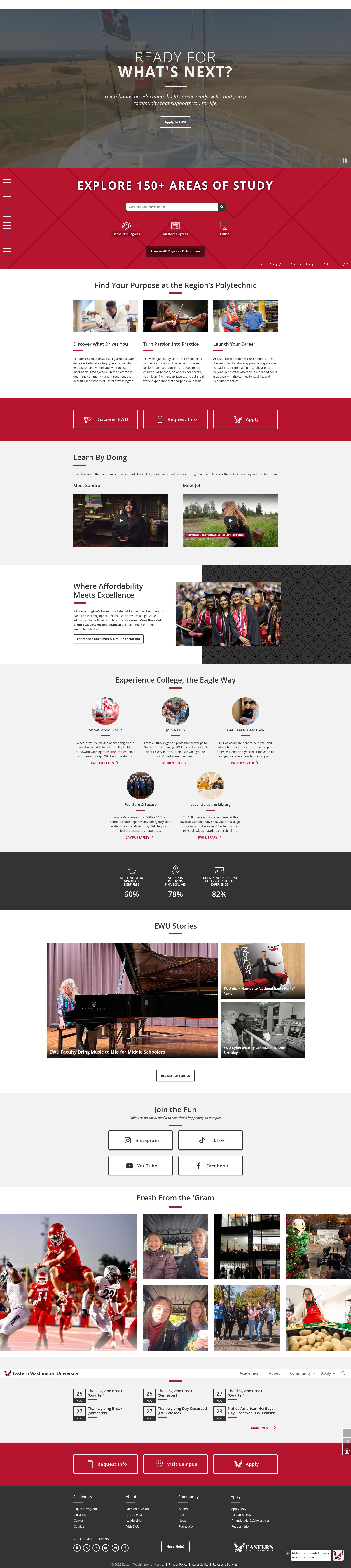 Screenshot of ewu.edu
