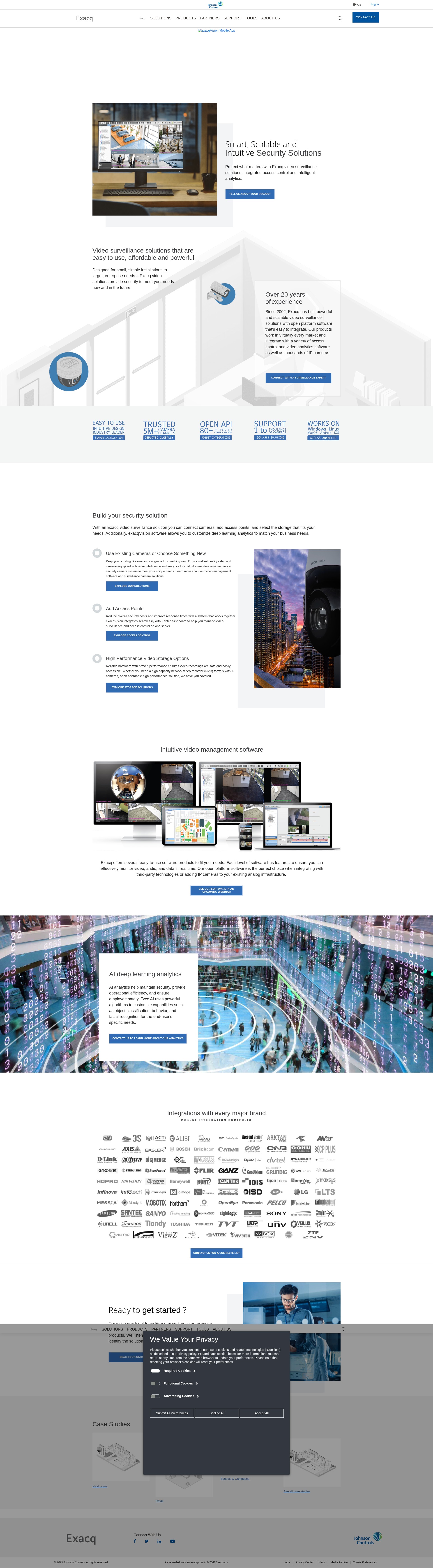 Screenshot of exacq.com
