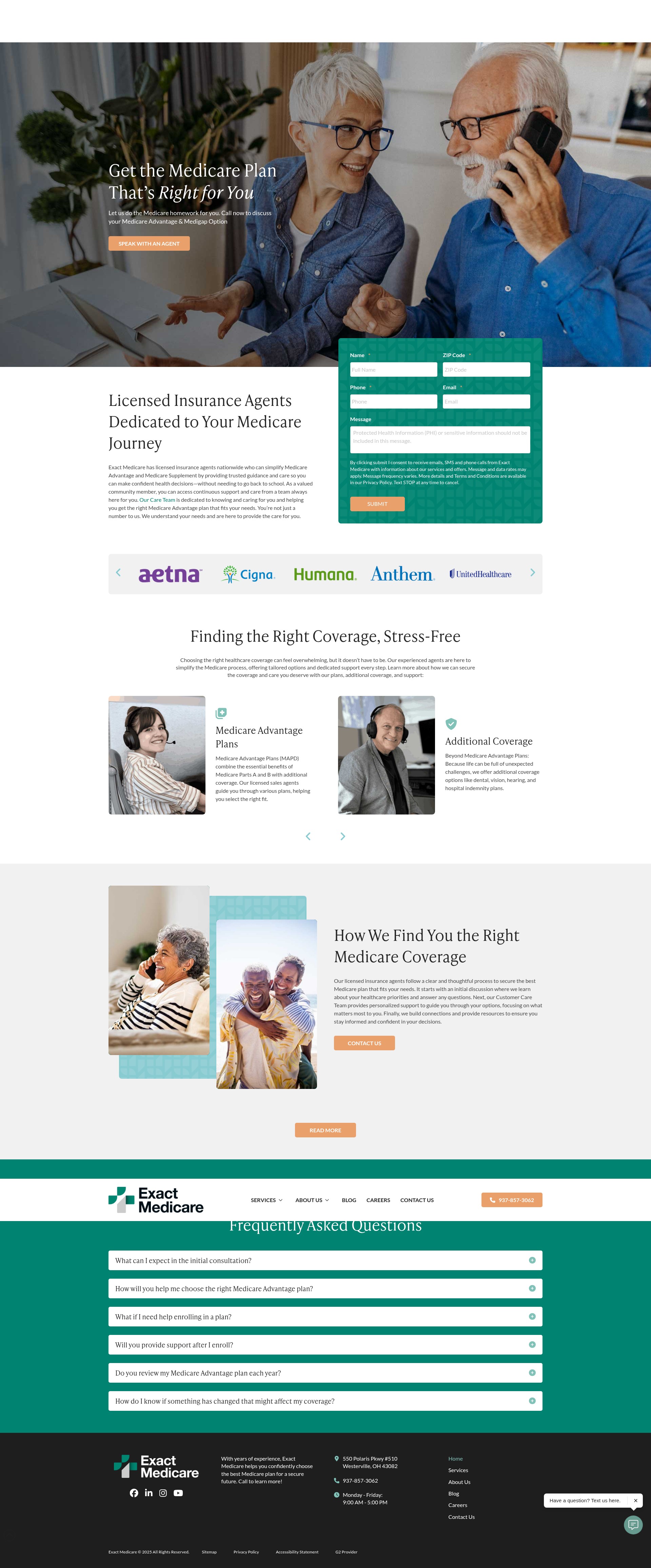 Screenshot of exactmedicare.com