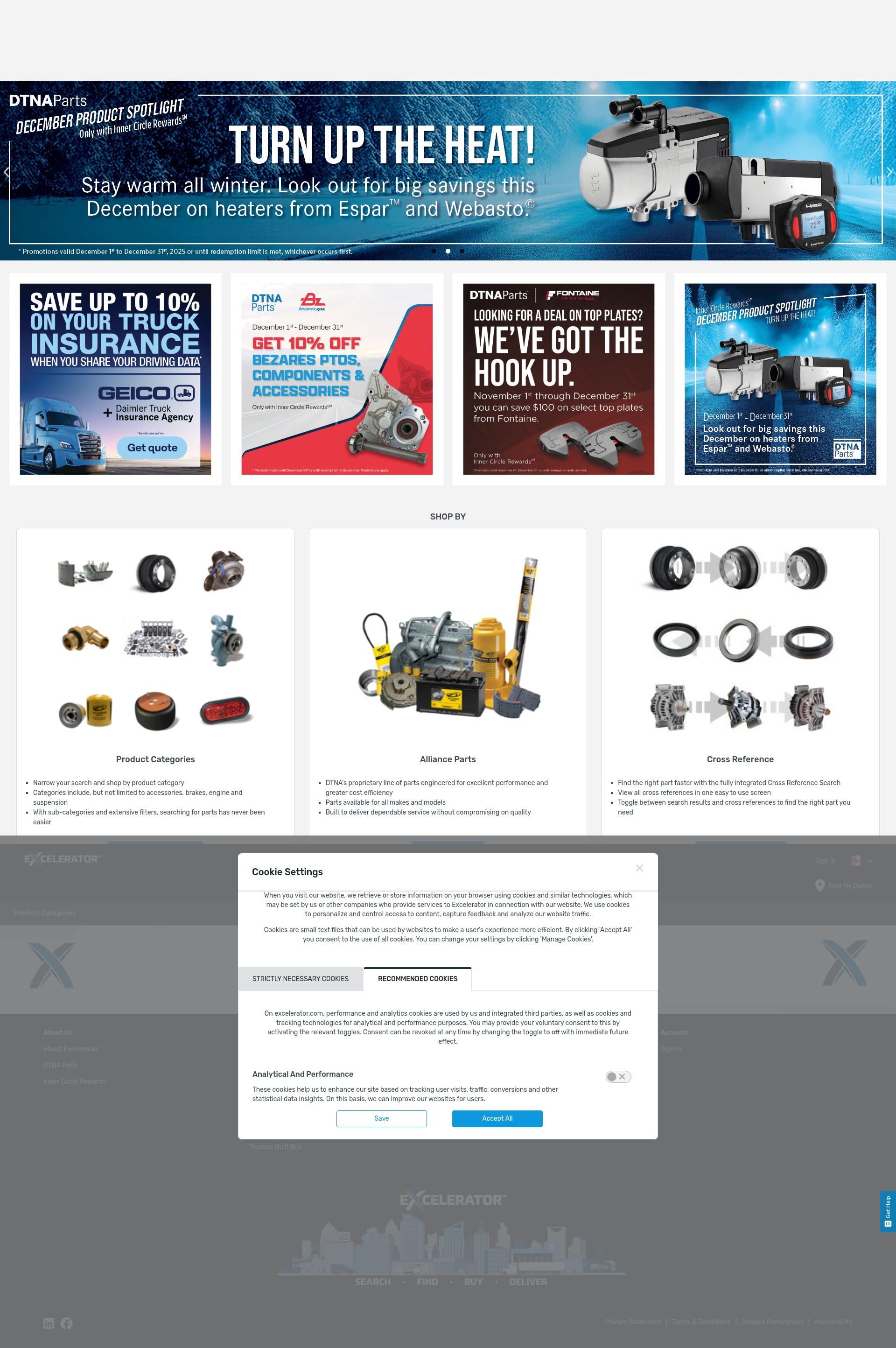 Screenshot of excelerator.com