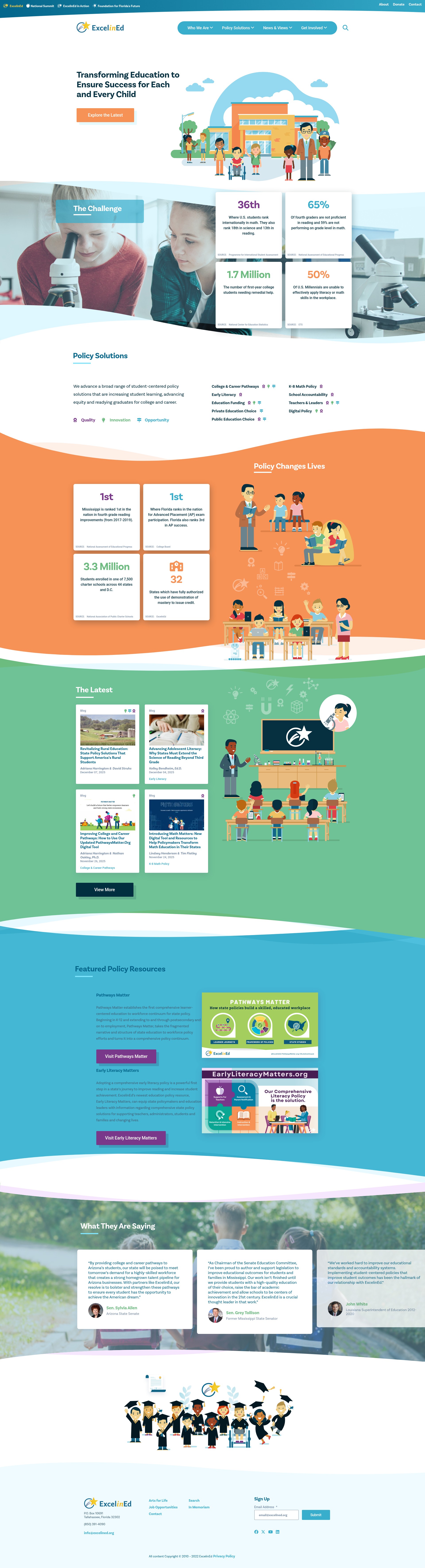 Screenshot of excelined.org