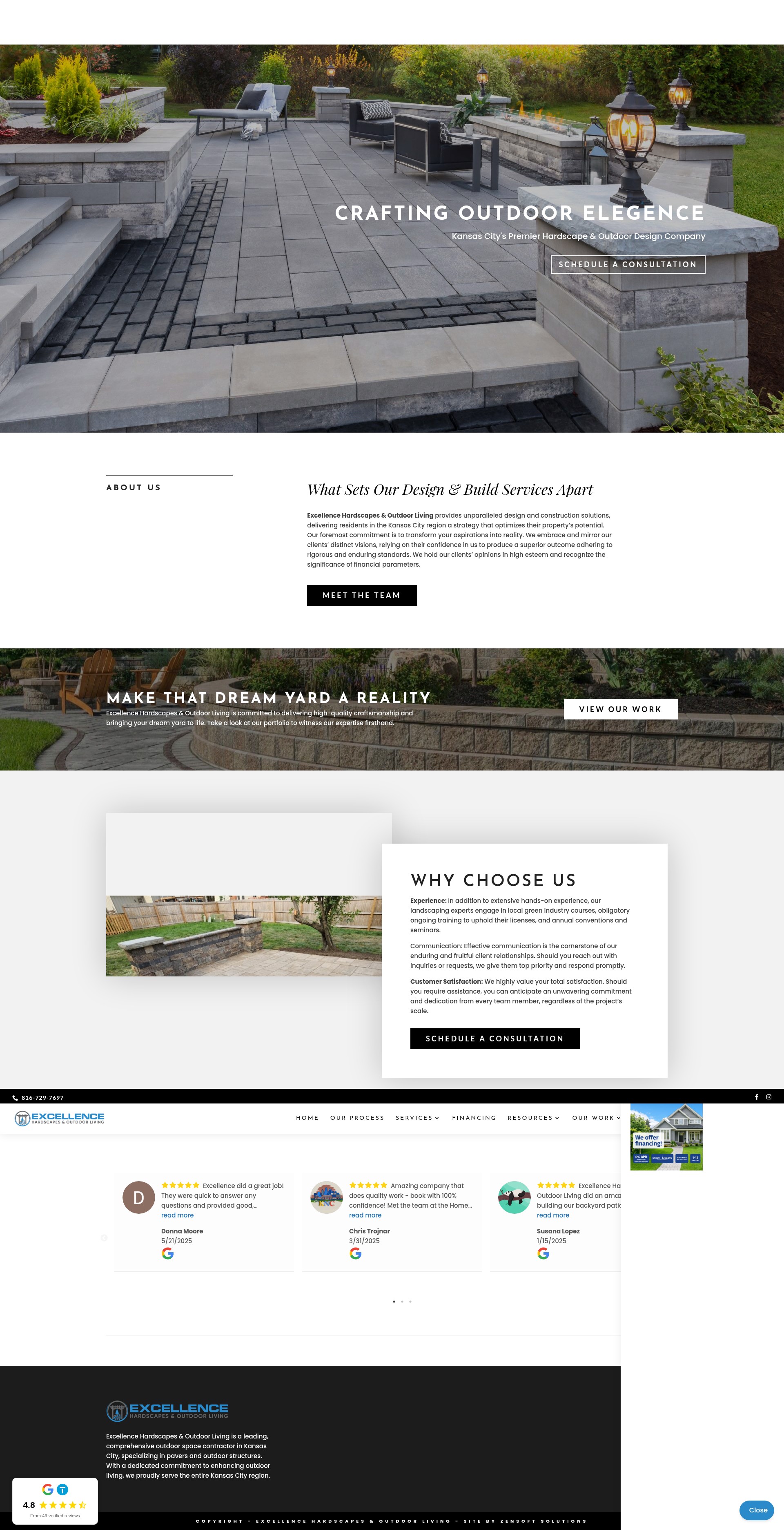 Screenshot of excellencehardscapes.com