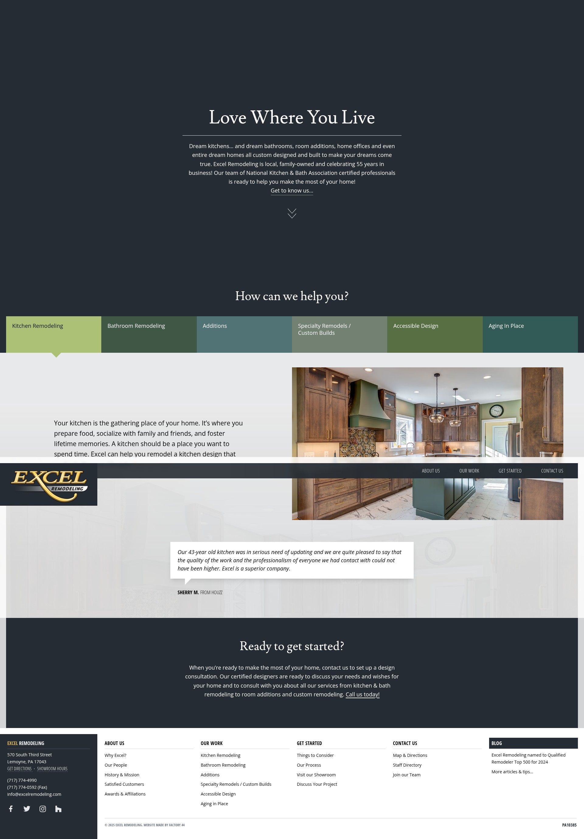 Screenshot of excelremodeling.com